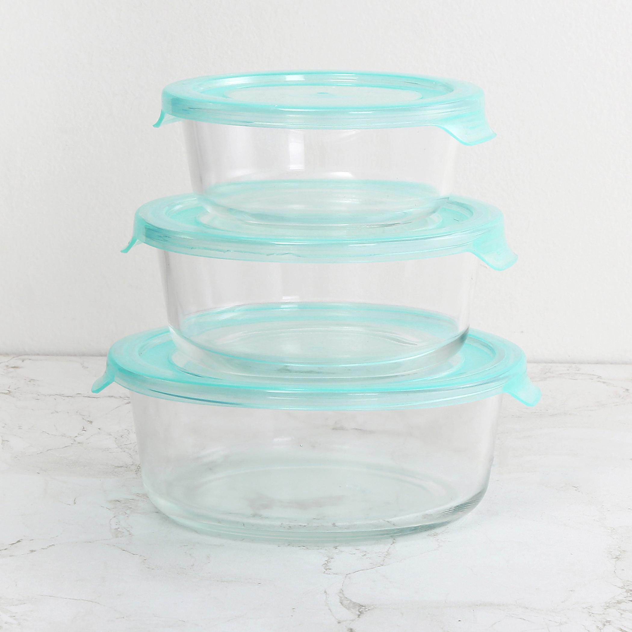 Corsica Palestine Set of 3 Glass Food Storage Containers in Transparent