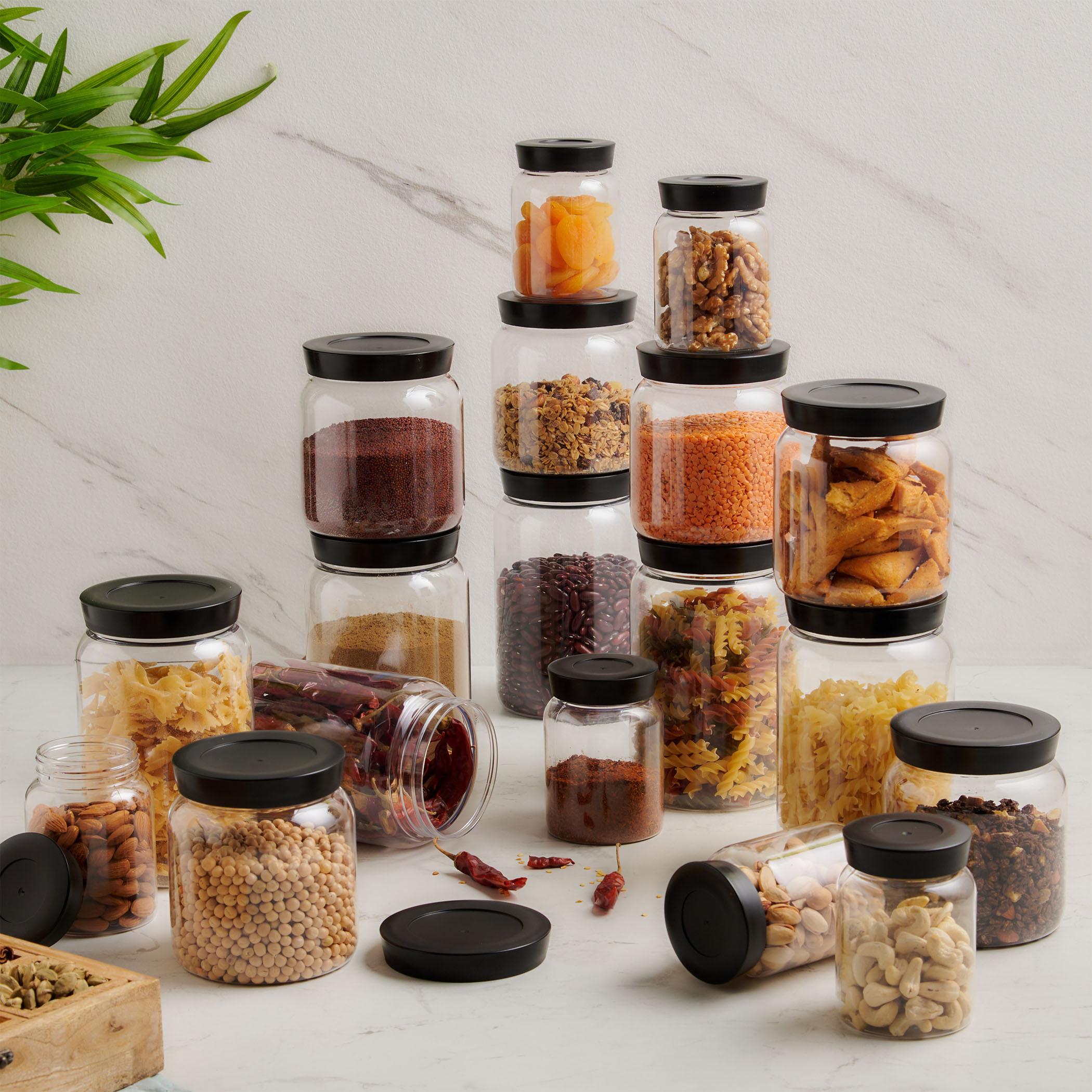 Barbados Set of 18 Pet Canisters in Black