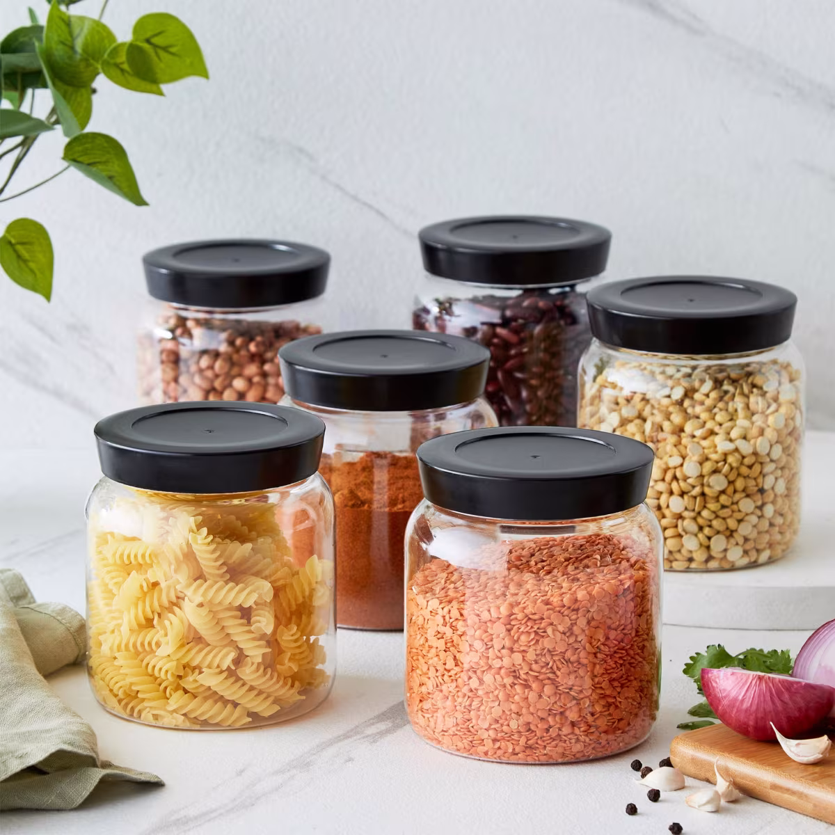Corsica Essentials Set of 6 Containers - 900ml in Transparent