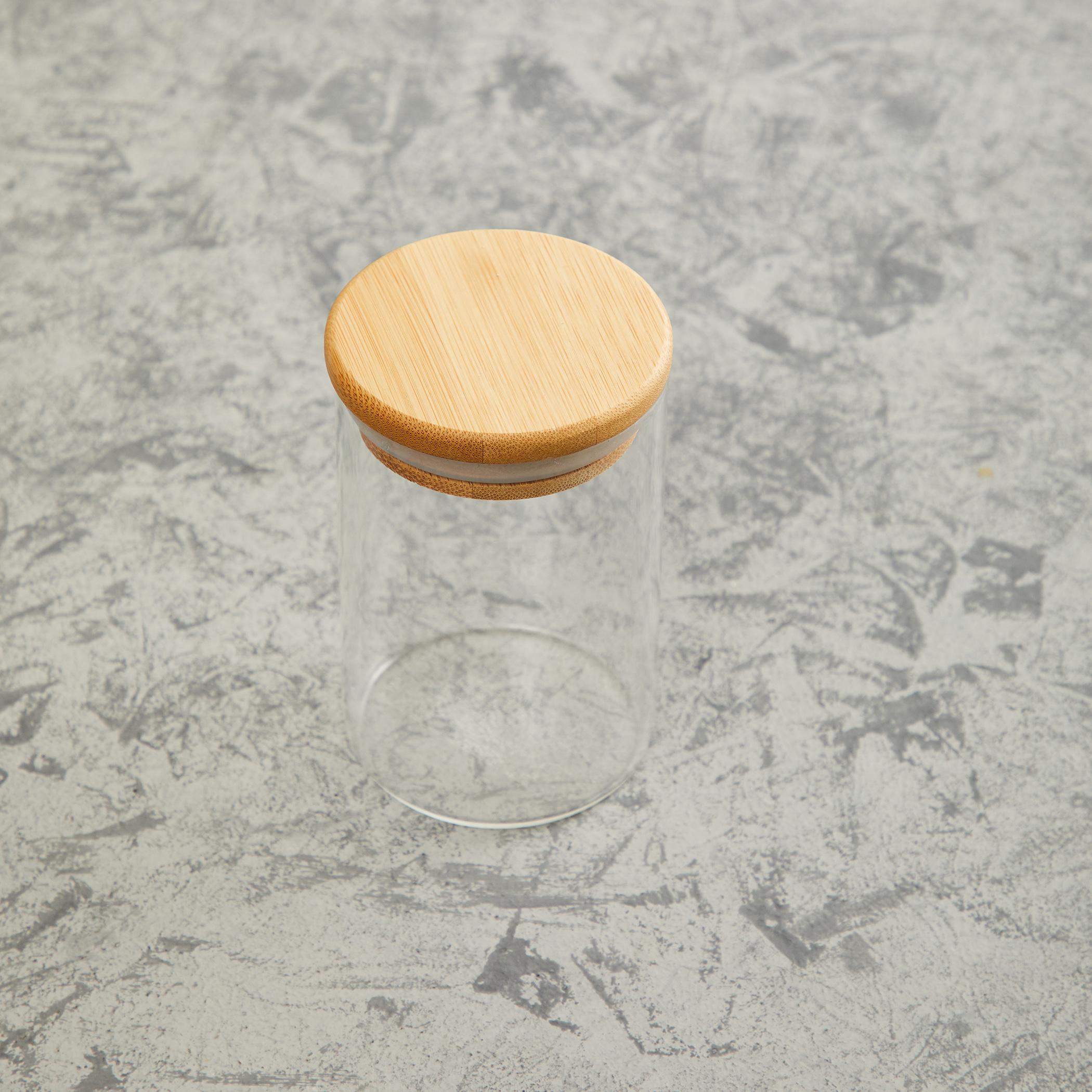Palestine Borosilicate Jar with Bamboo Lid - 250ml in Transparent