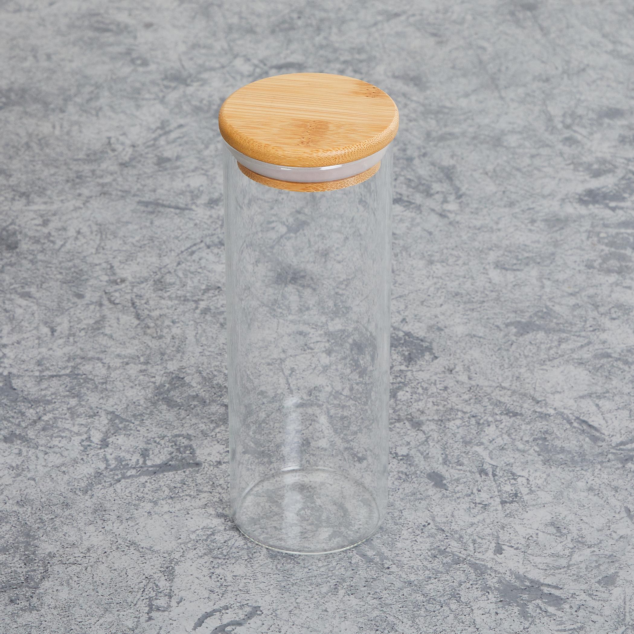 Palestine Borosilicate Jar with Bamboo Lid - 450ml in Transparent