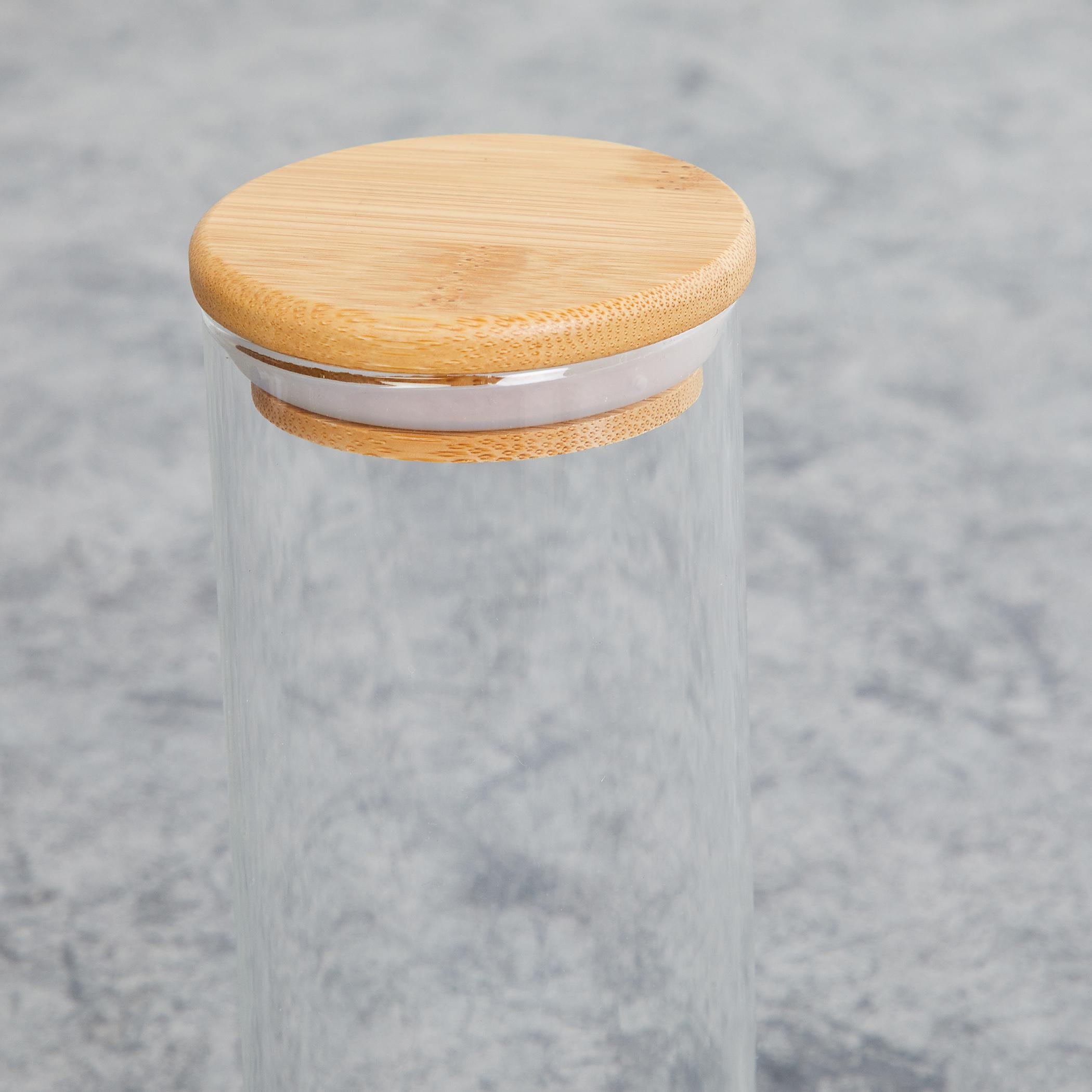 Palestine Borosilicate Jar with Bamboo Lid - 450ml in Transparent