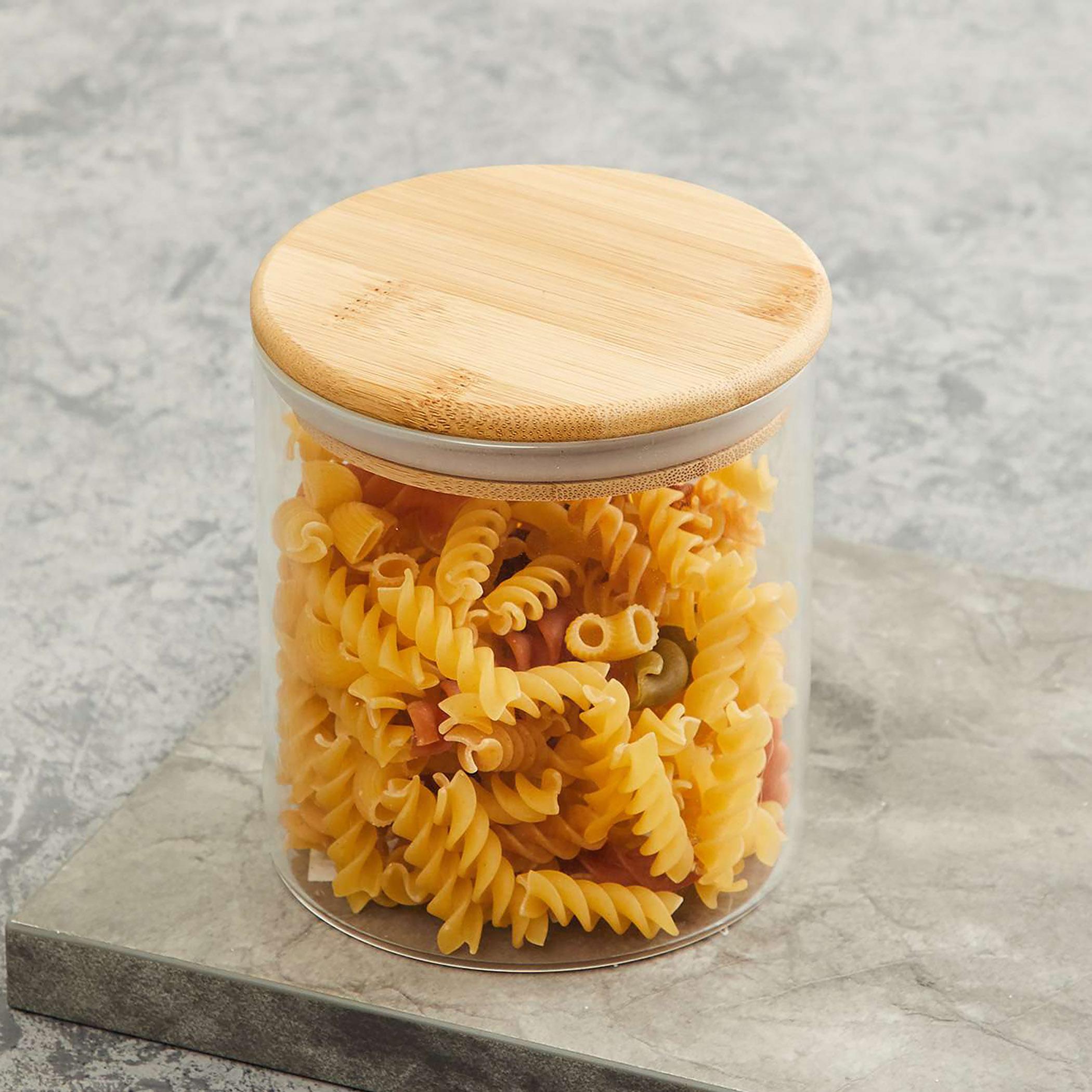Palestine Borosilicate Jar with Bamboo Lid - 600ml in Transparent