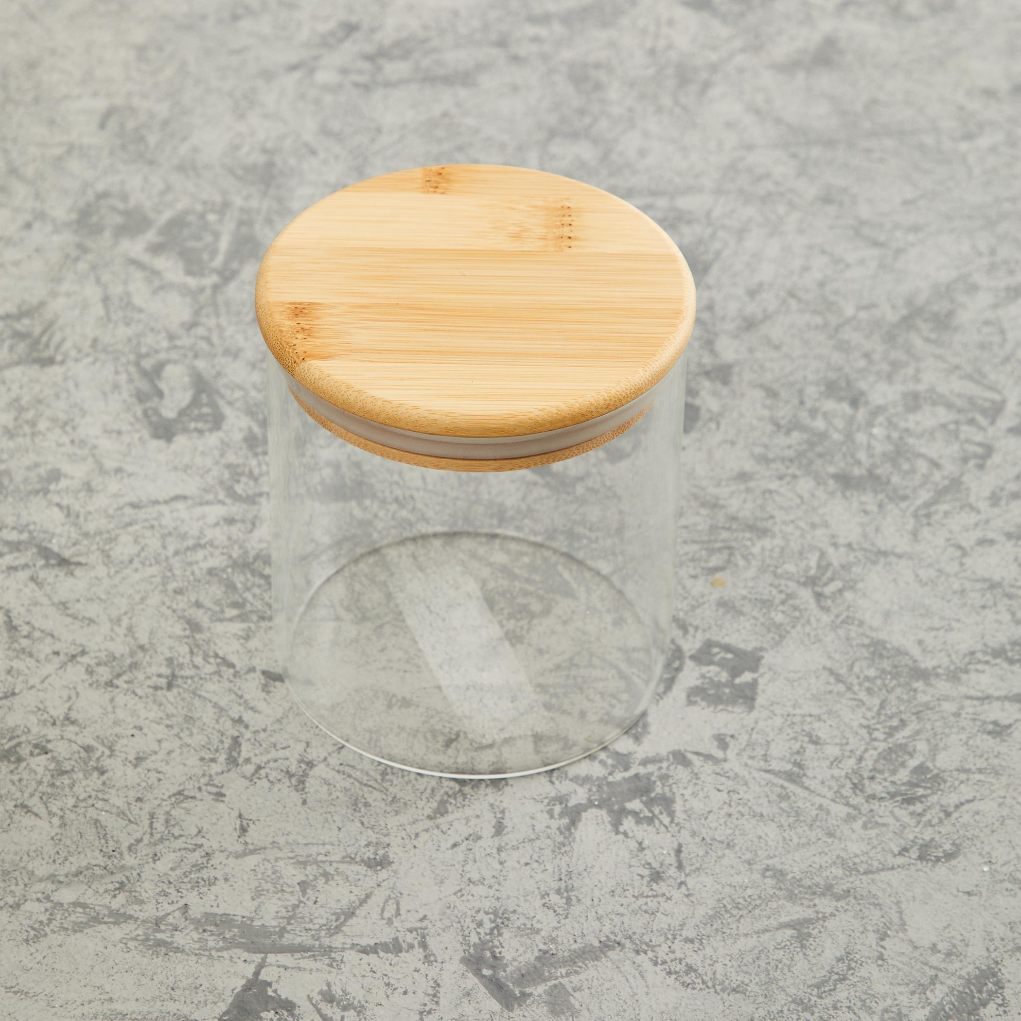 Palestine Borosilicate Jar with Bamboo Lid - 600ml in Transparent