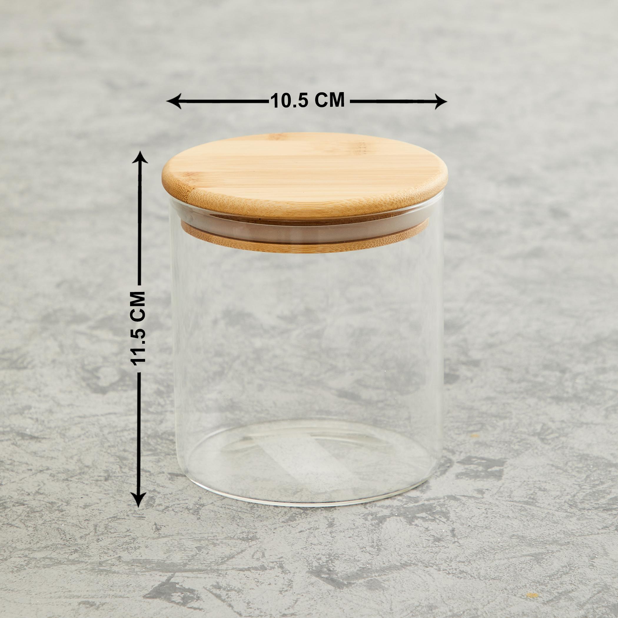 Palestine Borosilicate Jar with Bamboo Lid - 600ml in Transparent