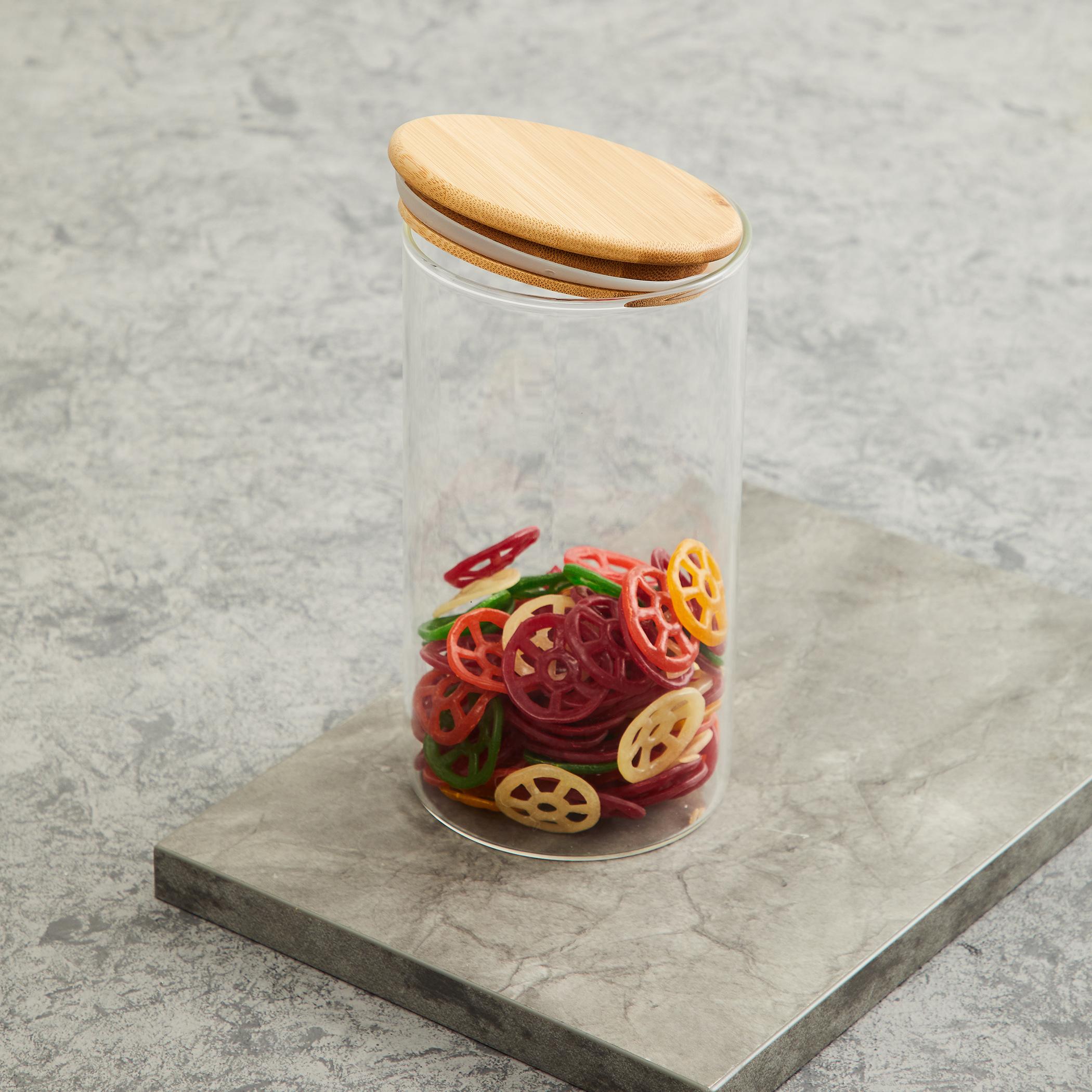Palestine Borosilicate Jar with Bamboo Lid - 1.1L in Transparent