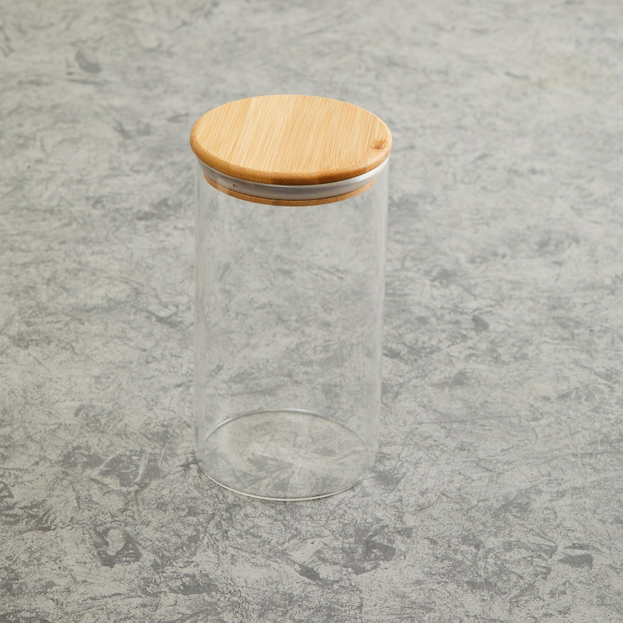 Palestine Borosilicate Jar with Bamboo Lid - 1.1L in Transparent