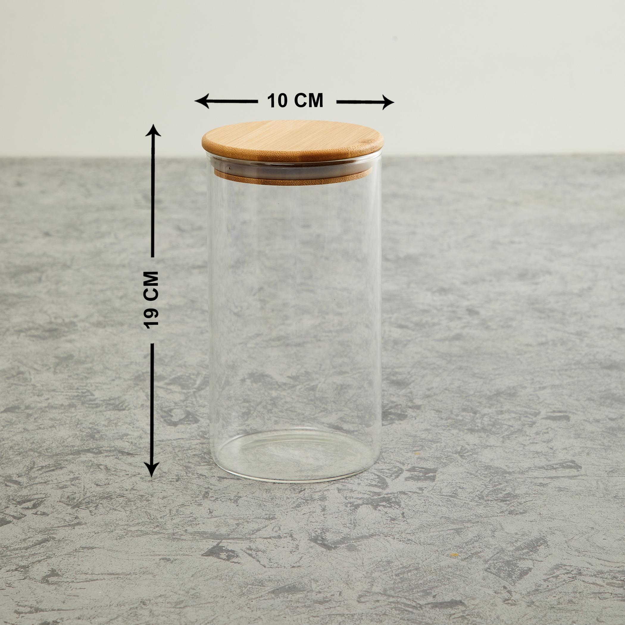Palestine Borosilicate Jar with Bamboo Lid - 1.1L in Transparent