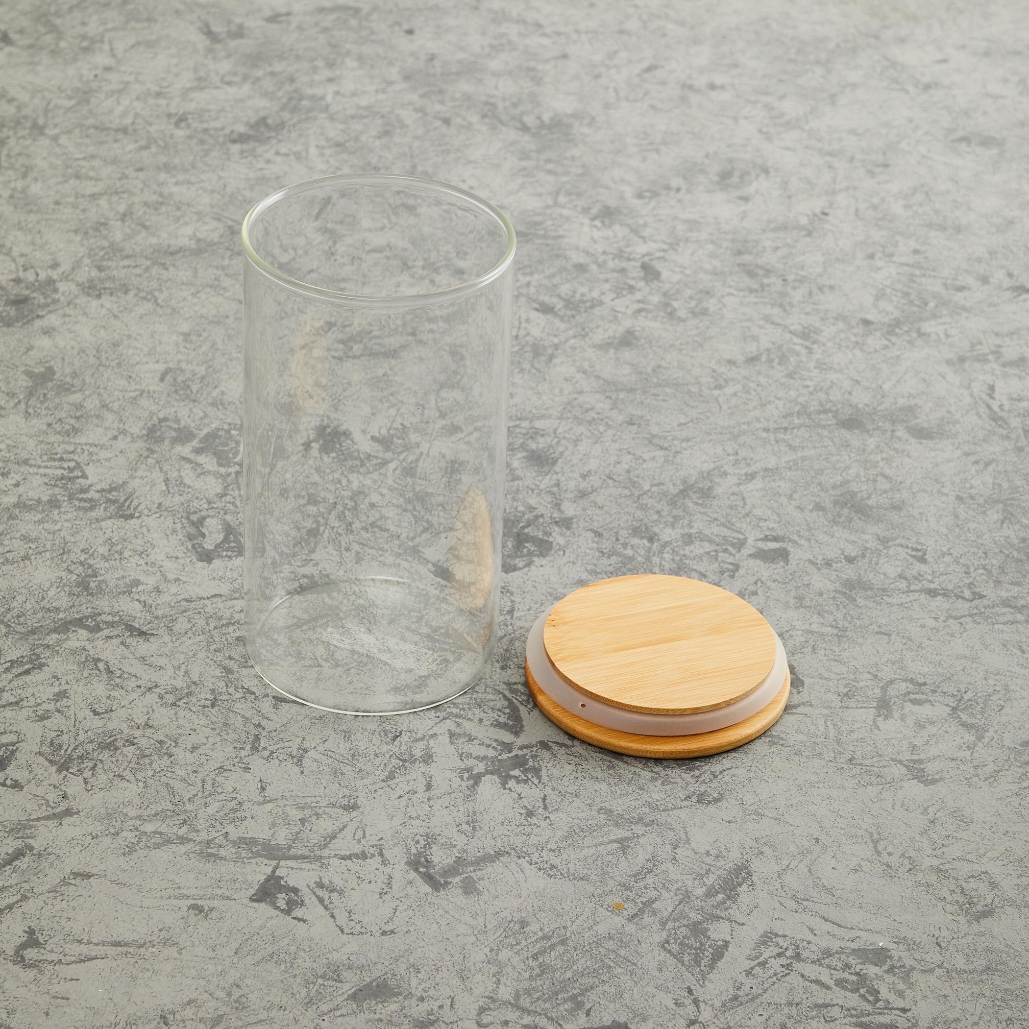 Palestine Borosilicate Jar with Bamboo Lid - 1.1L in Transparent
