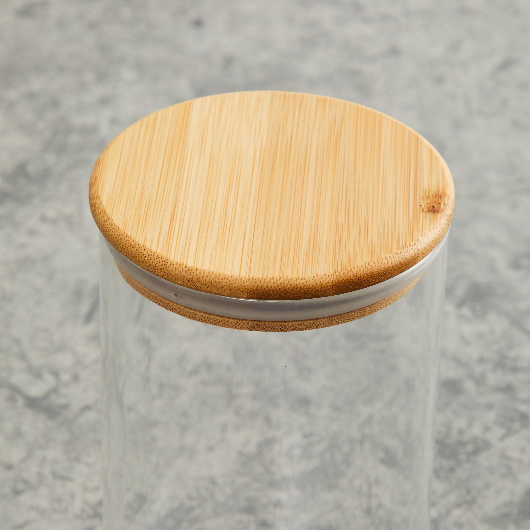 Palestine Borosilicate Jar with Bamboo Lid - 1.1L in Transparent