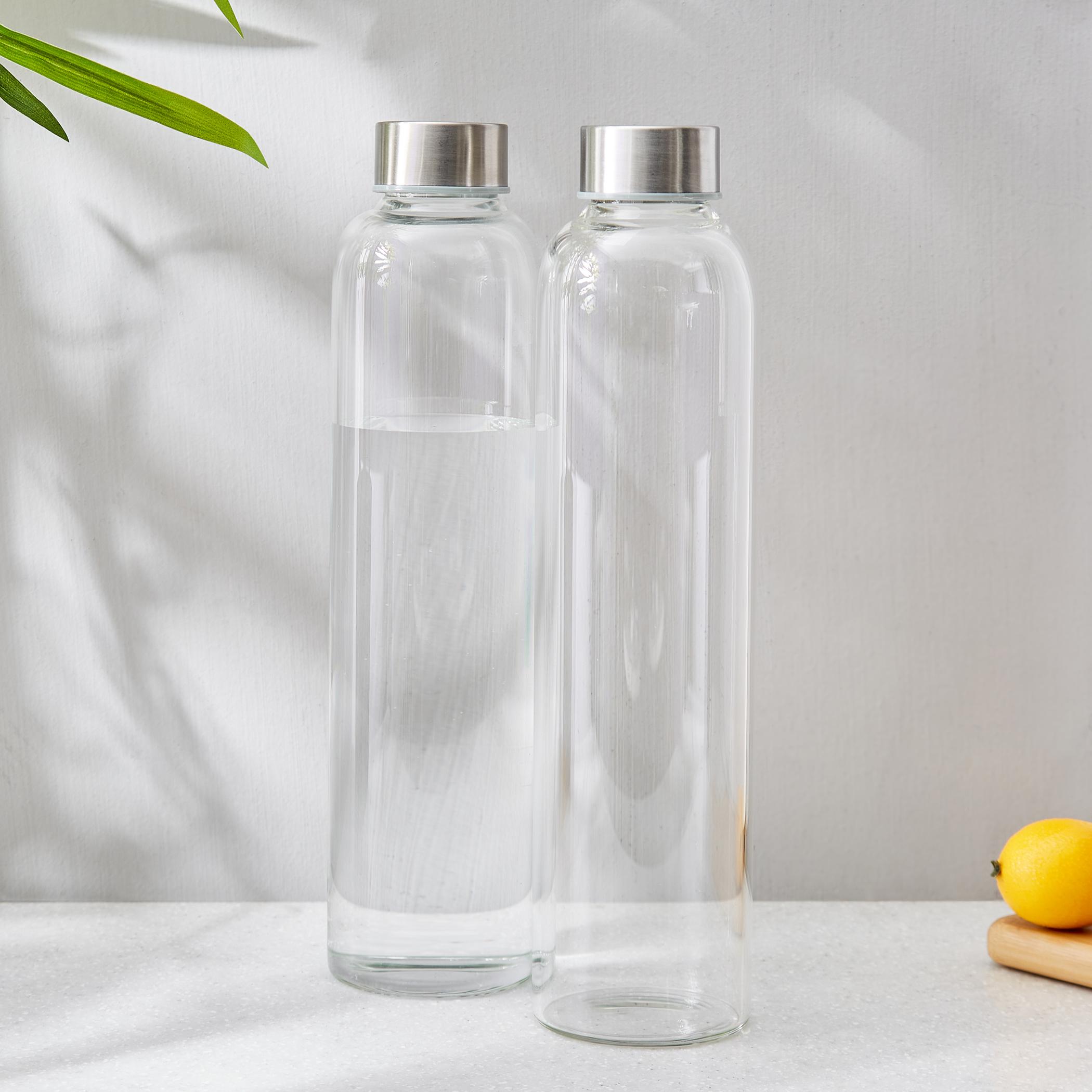 Victory Set of 2 Borosilicate Water Bottles - 800ml in Transparent