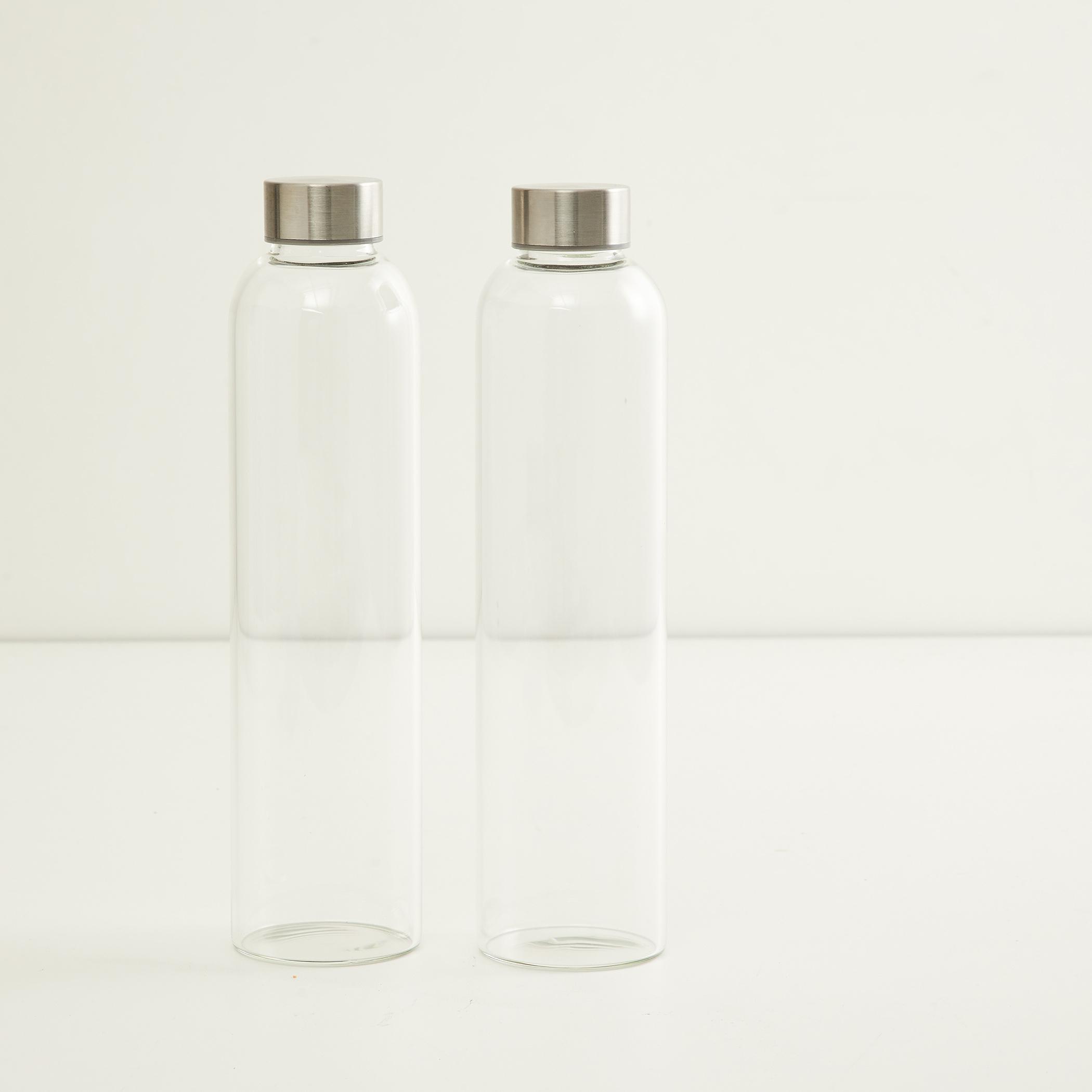 Victory Set of 2 Borosilicate Water Bottles - 800ml in Transparent