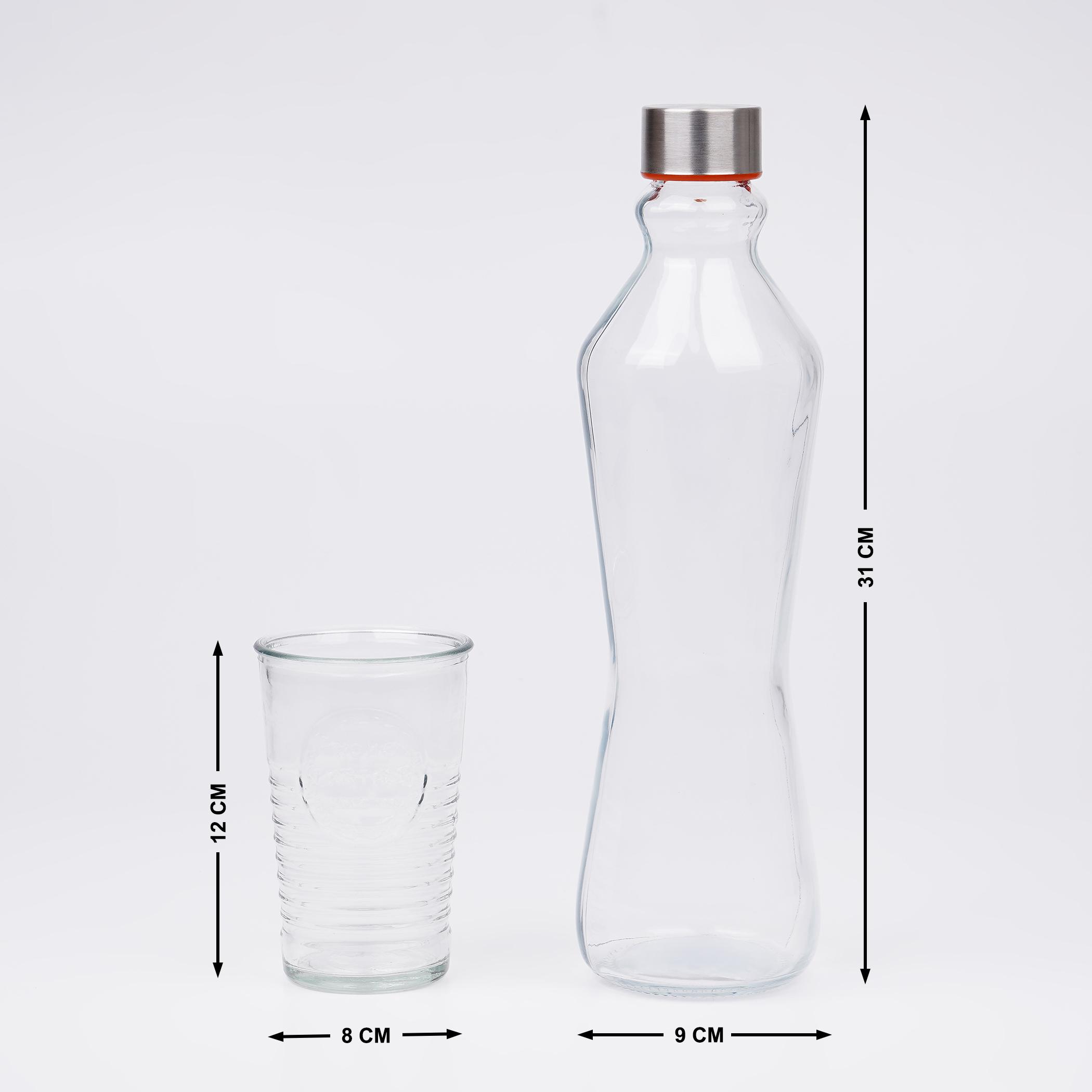 Garnet 5Pcs Glass Bottle and Tumbler Set in Transparent