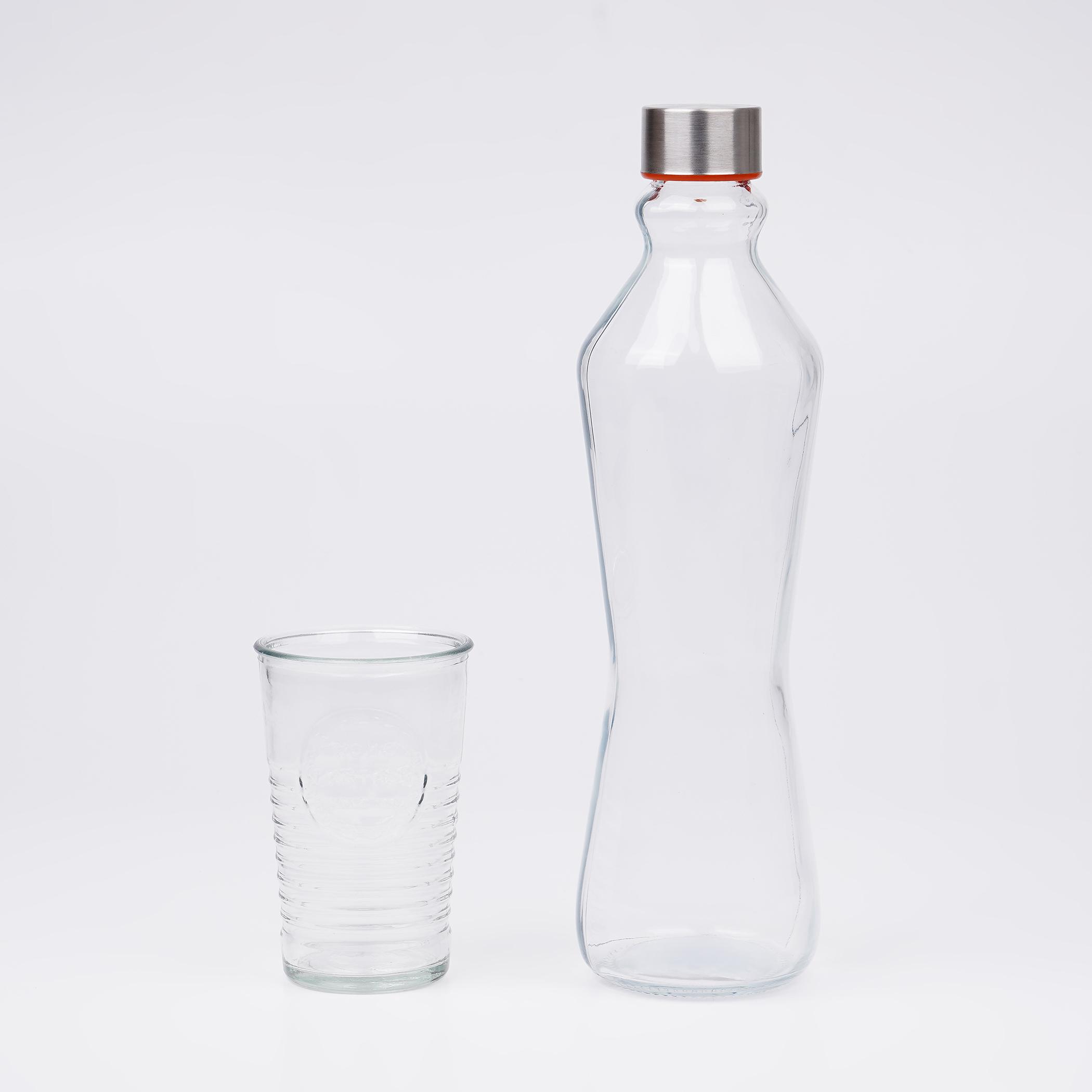 Garnet 5Pcs Glass Bottle and Tumbler Set in Transparent