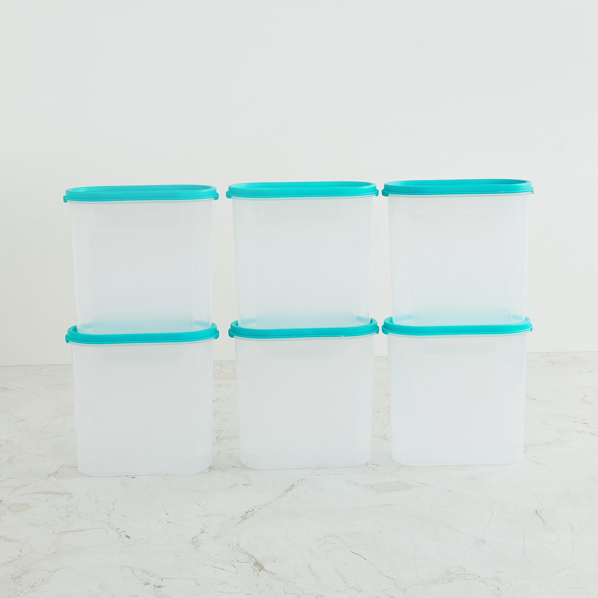 Barbados Set of 6 Polypropylene Containers - 1.7L in Teal