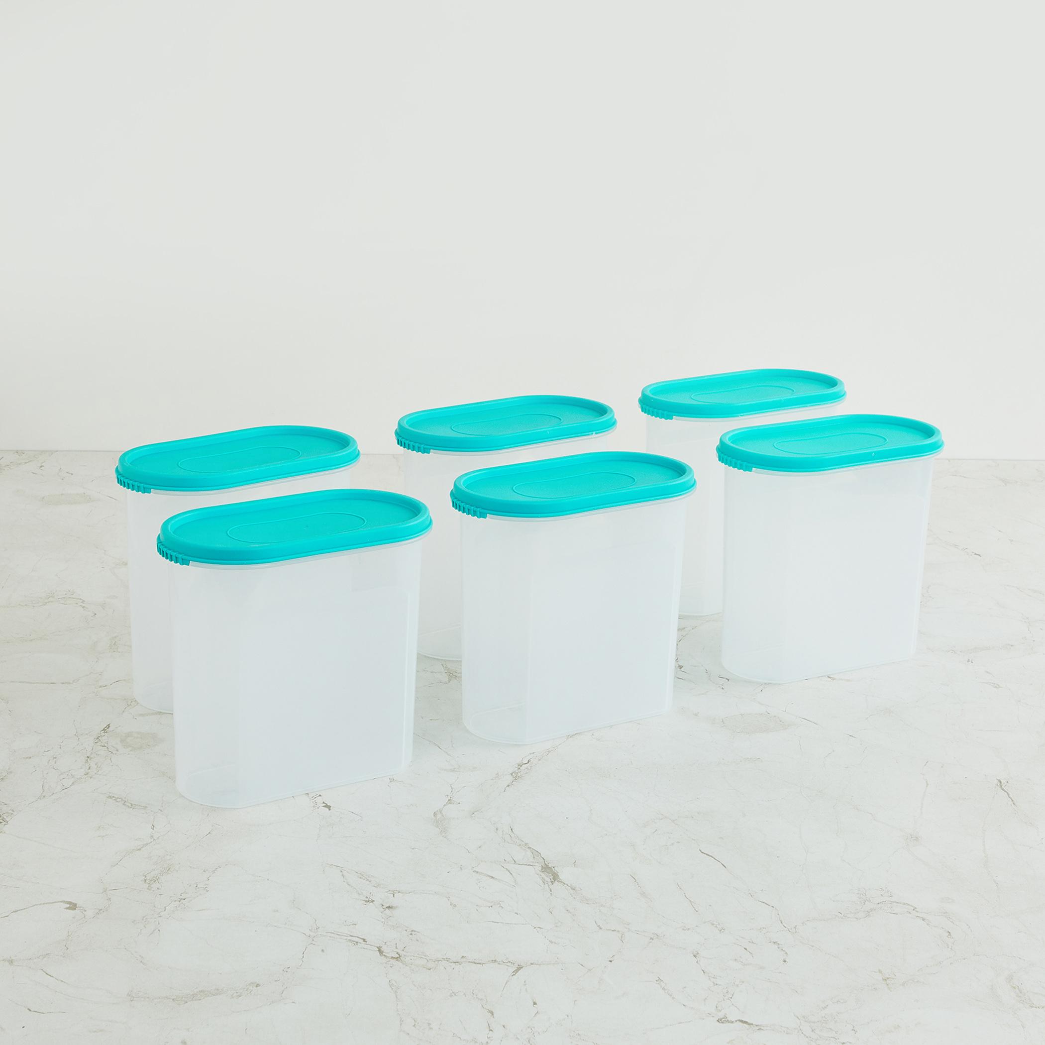 Barbados Set of 6 Polypropylene Containers - 1.7L in Teal