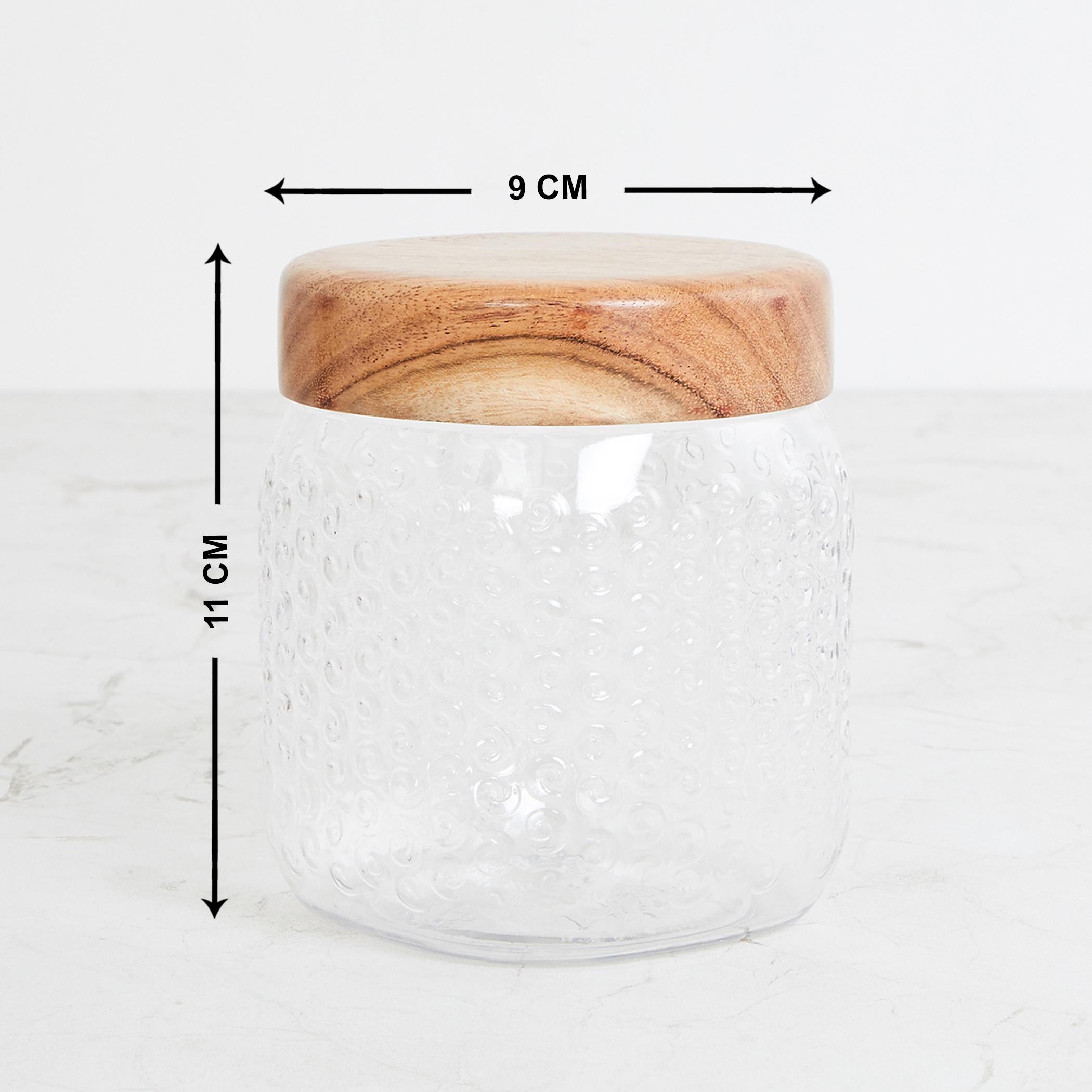 Corsica Elfin Set of 3 Wooden Lid Pet Jars - 650ml in Multicolour