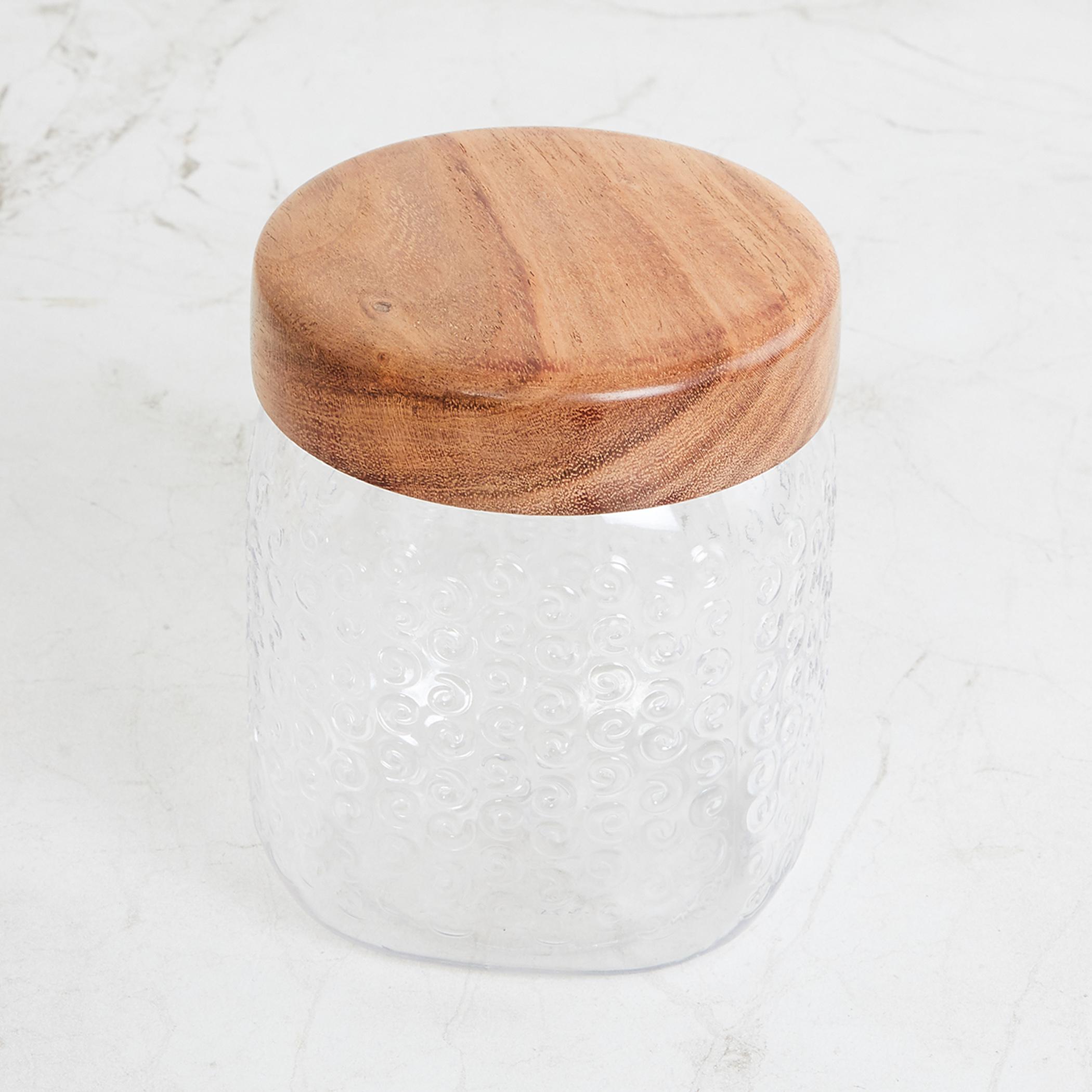 Corsica Elfin Set of 3 Wooden Lid Pet Jars - 650ml in Multicolour