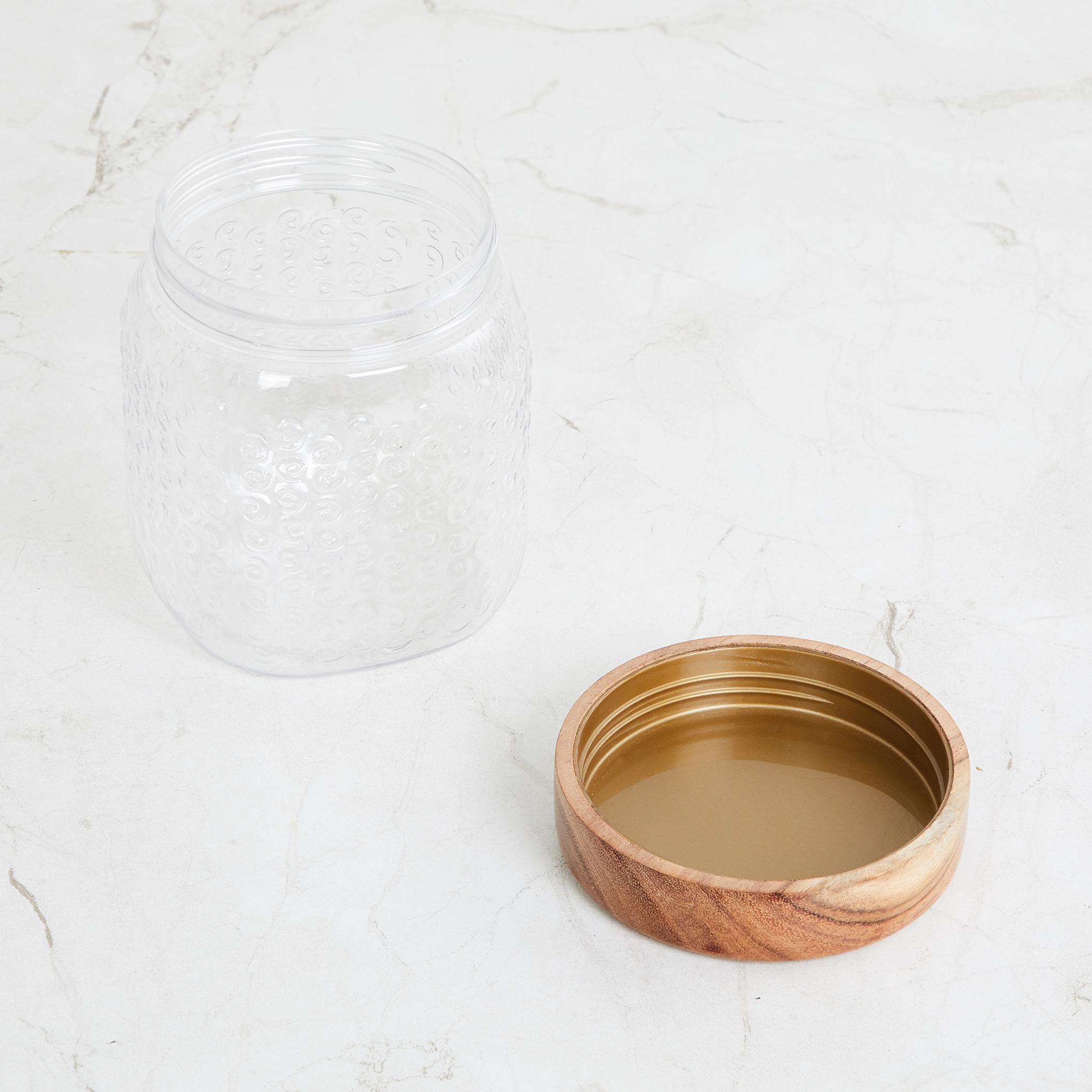 Corsica Elfin Set of 3 Wooden Lid Pet Jars - 650ml in Multicolour