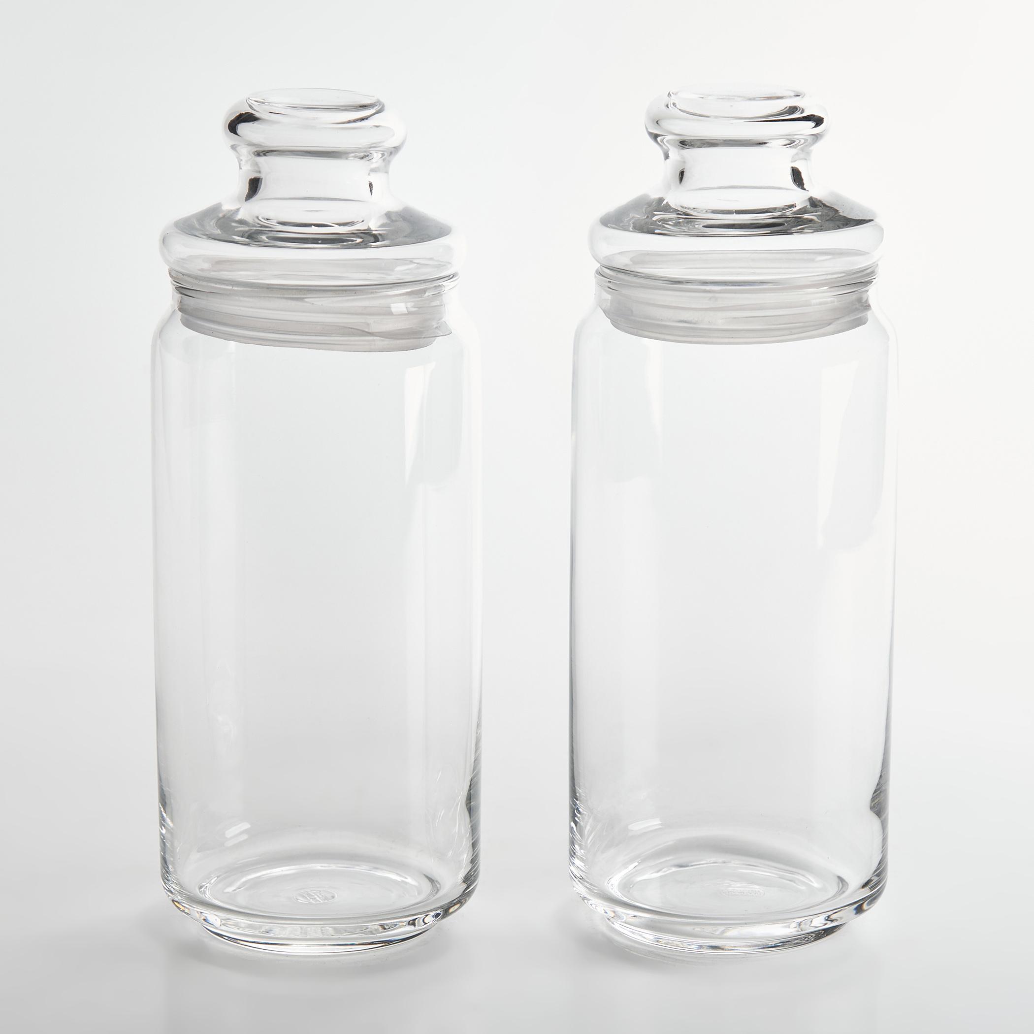 OCEAN Set of 2 Glass Pop Jars - 1L in Transparent