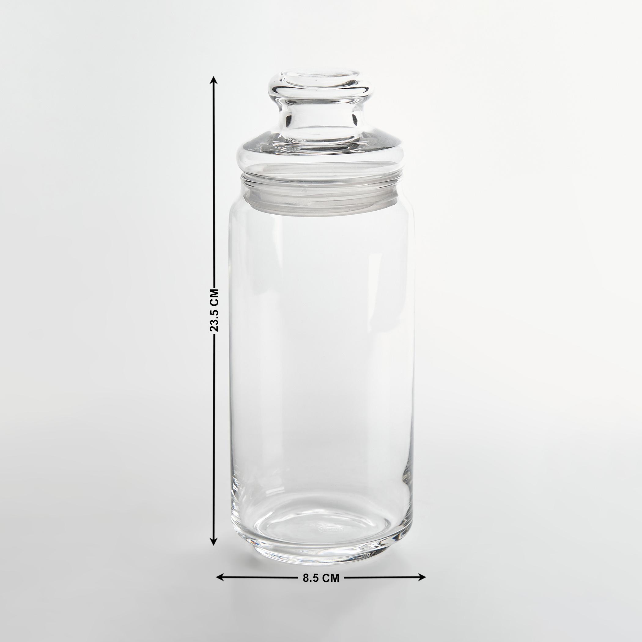 OCEAN Set of 2 Glass Pop Jars - 1L in Transparent