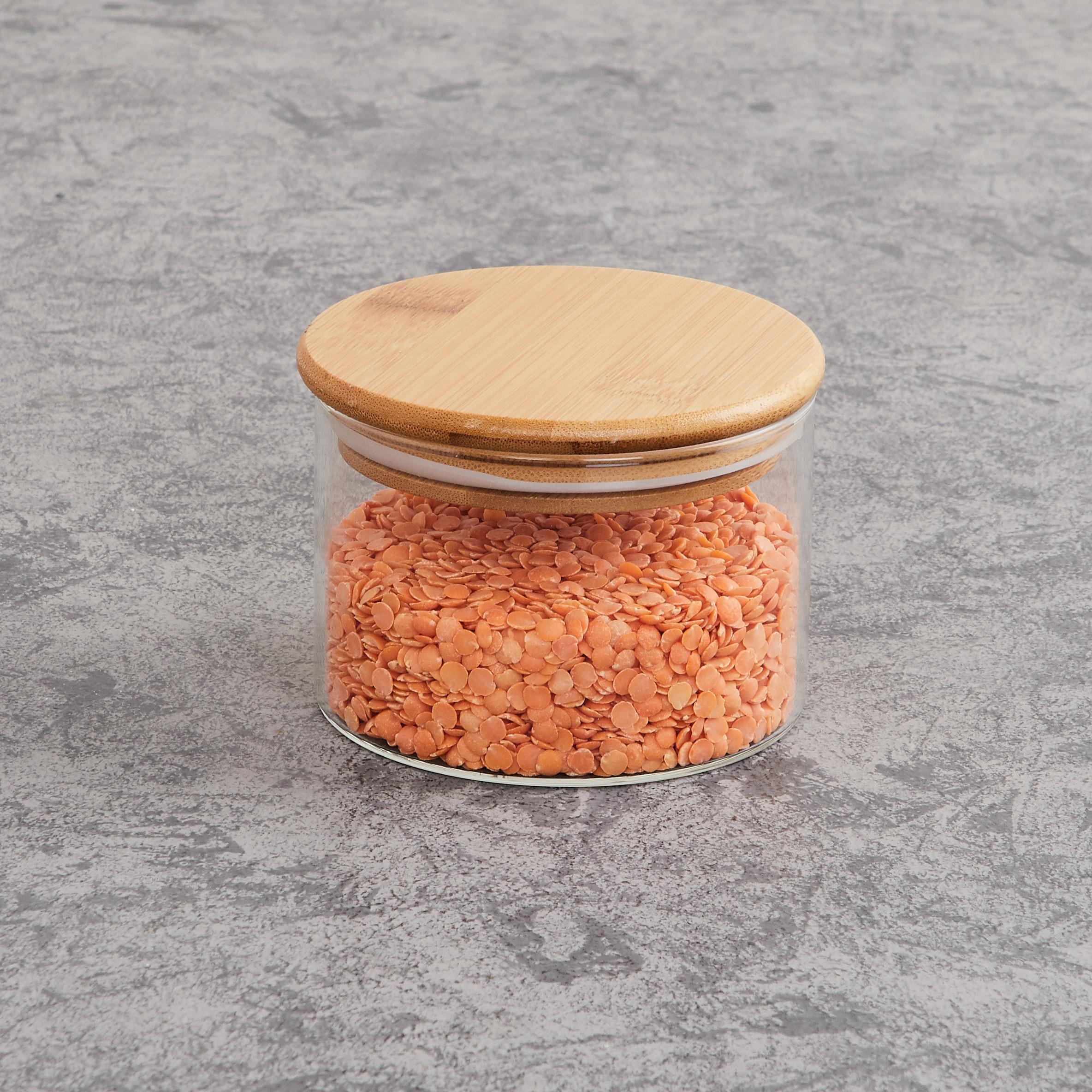 Palestine Borosilicate Jar with Bamboo Lid - 320ml in Transparent