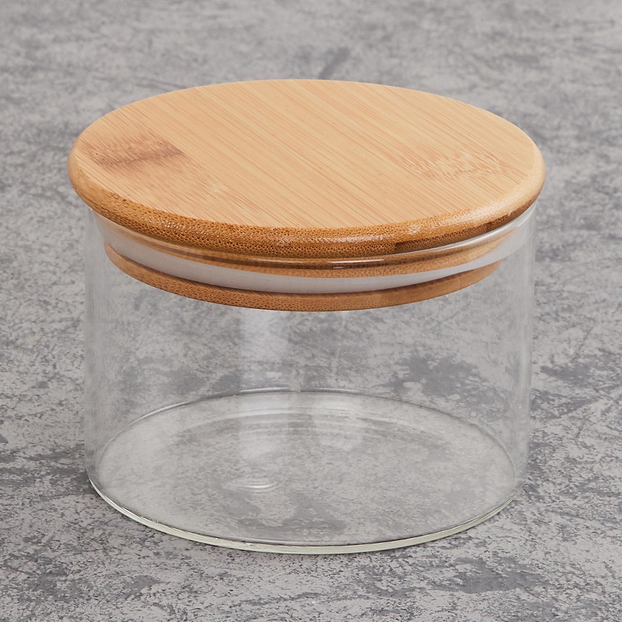 Palestine Borosilicate Jar with Bamboo Lid - 320ml in Transparent