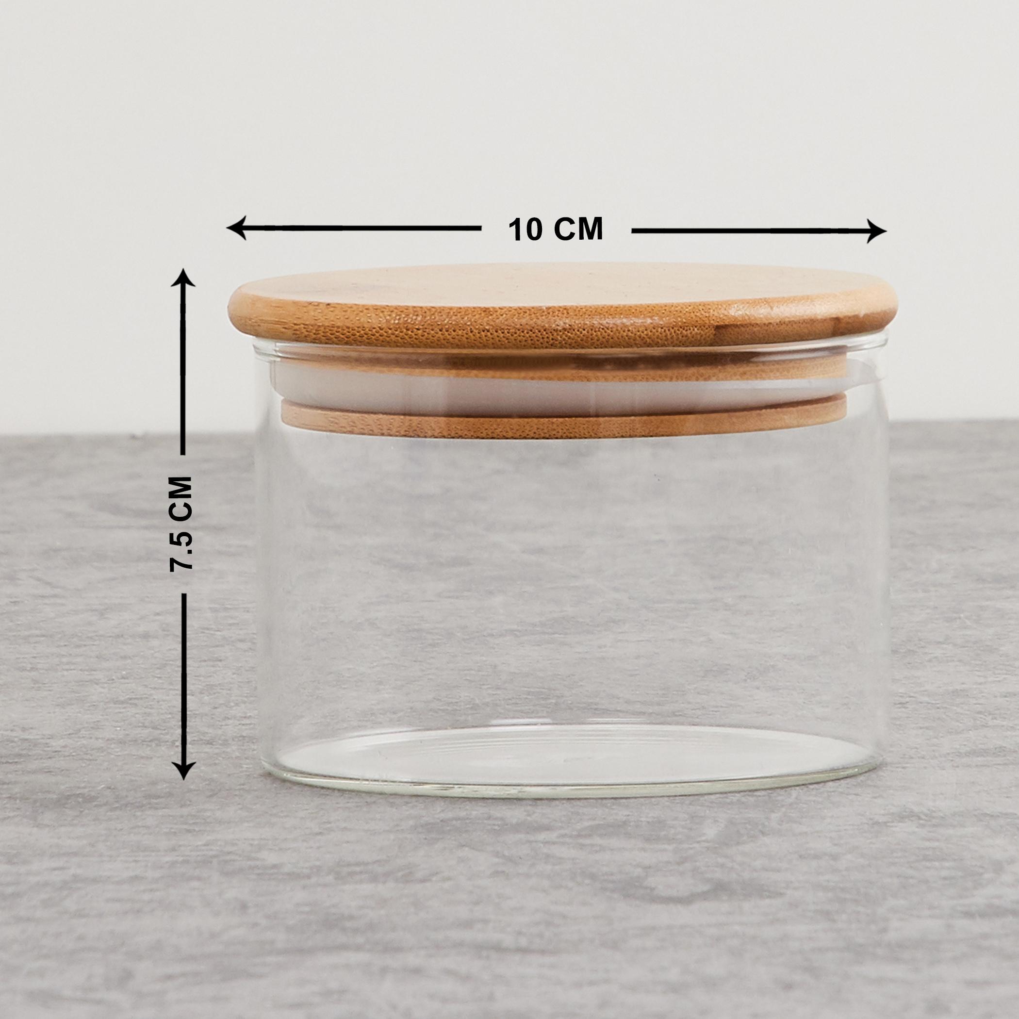 Palestine Borosilicate Jar with Bamboo Lid - 320ml in Transparent