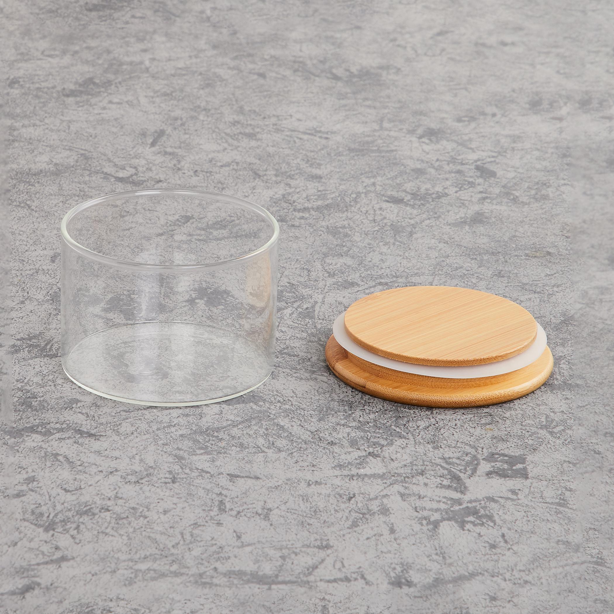 Palestine Borosilicate Jar with Bamboo Lid - 320ml in Transparent