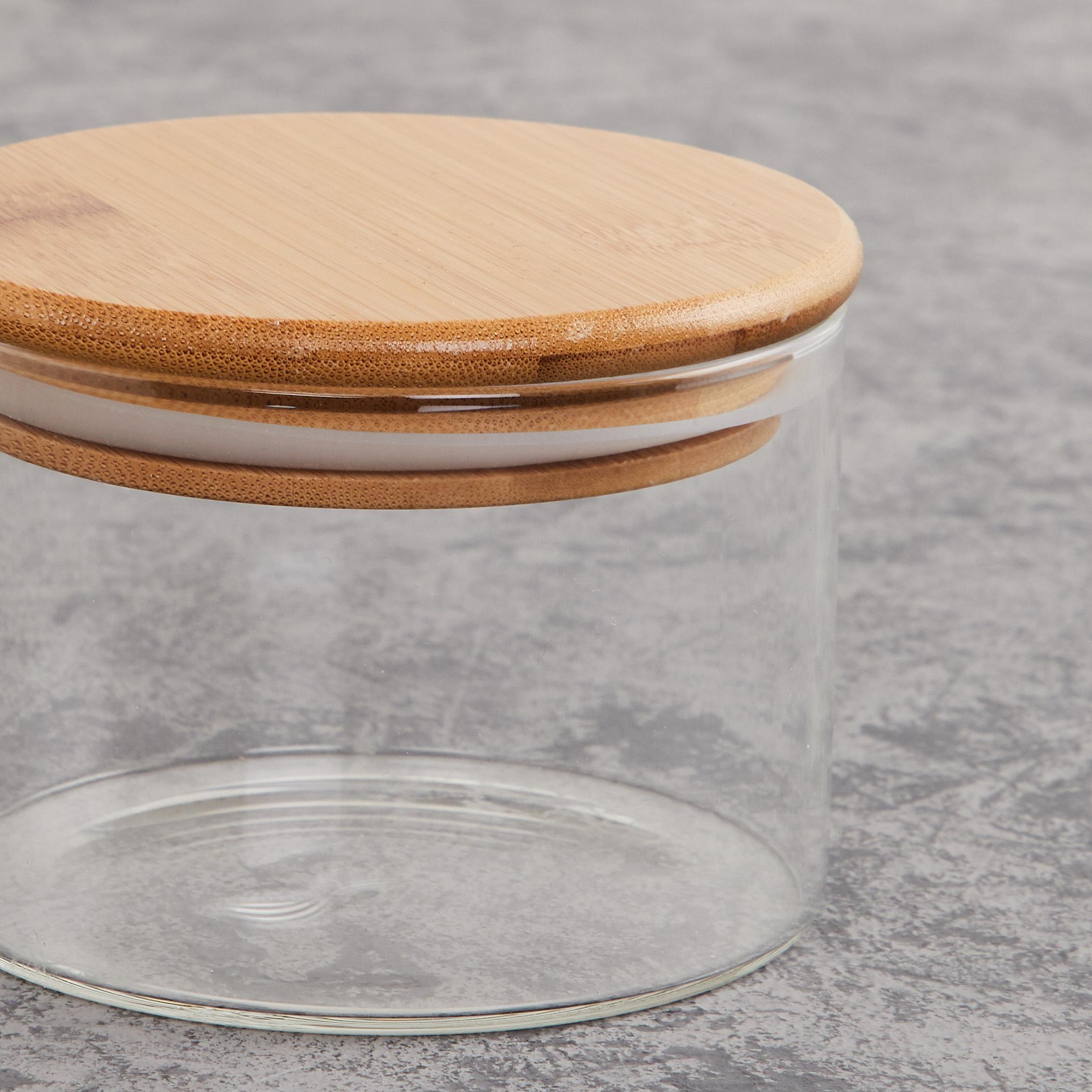 Palestine Borosilicate Jar with Bamboo Lid - 320ml in Transparent