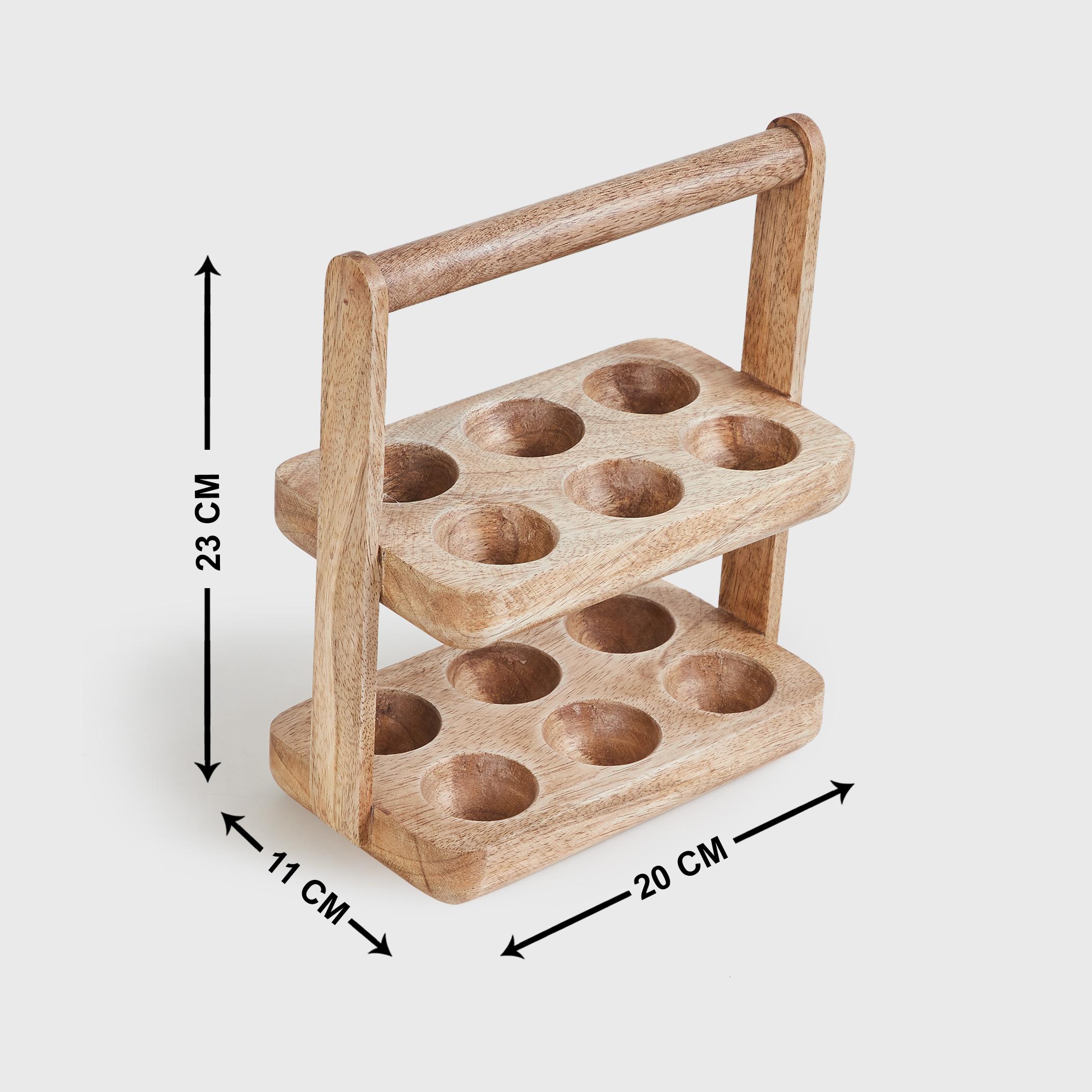 Mirage Wood 2-Tier Egg Tray in Brown