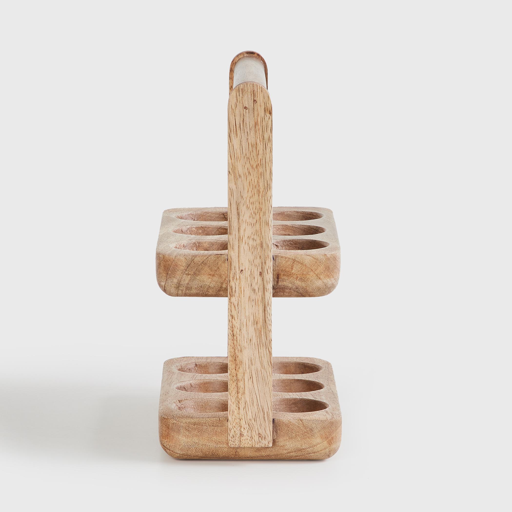 Mirage Wood 2-Tier Egg Tray in Brown
