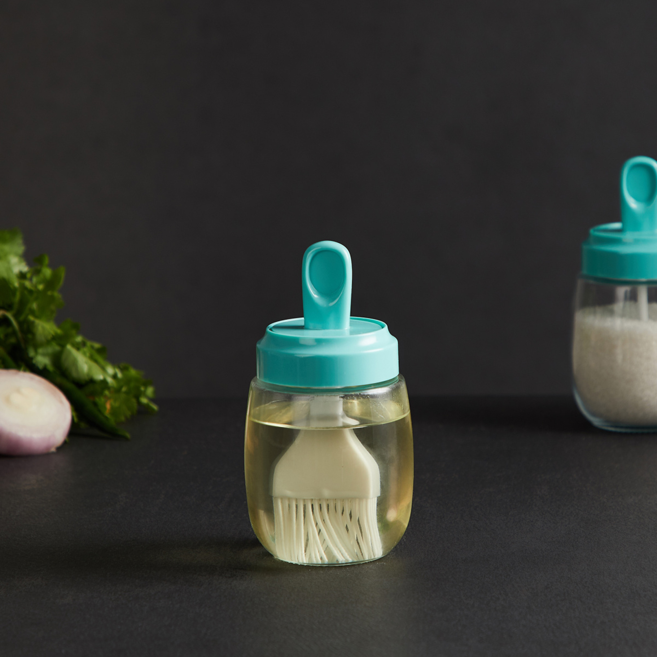 Pamolive Glass Oil Bottle with Drip Brush - 290ml in Transparent