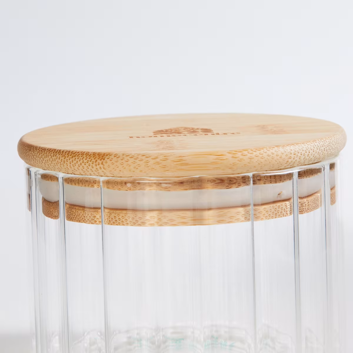 Spinel Glass Storage Canister with Bamboo Lid - 250ml in Transparent