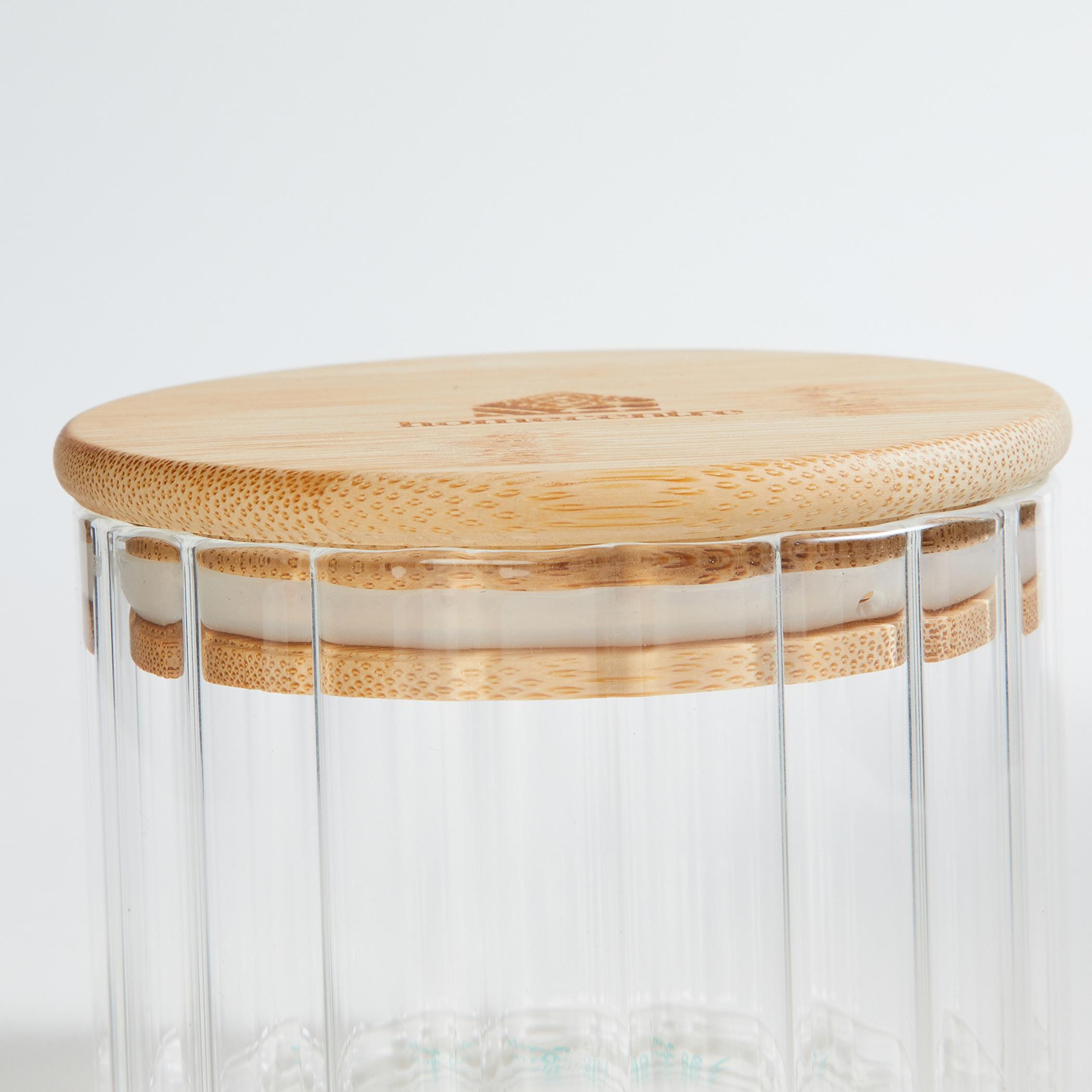Spinel Glass Storage Canister with Bamboo Lid - 250ml in Transparent