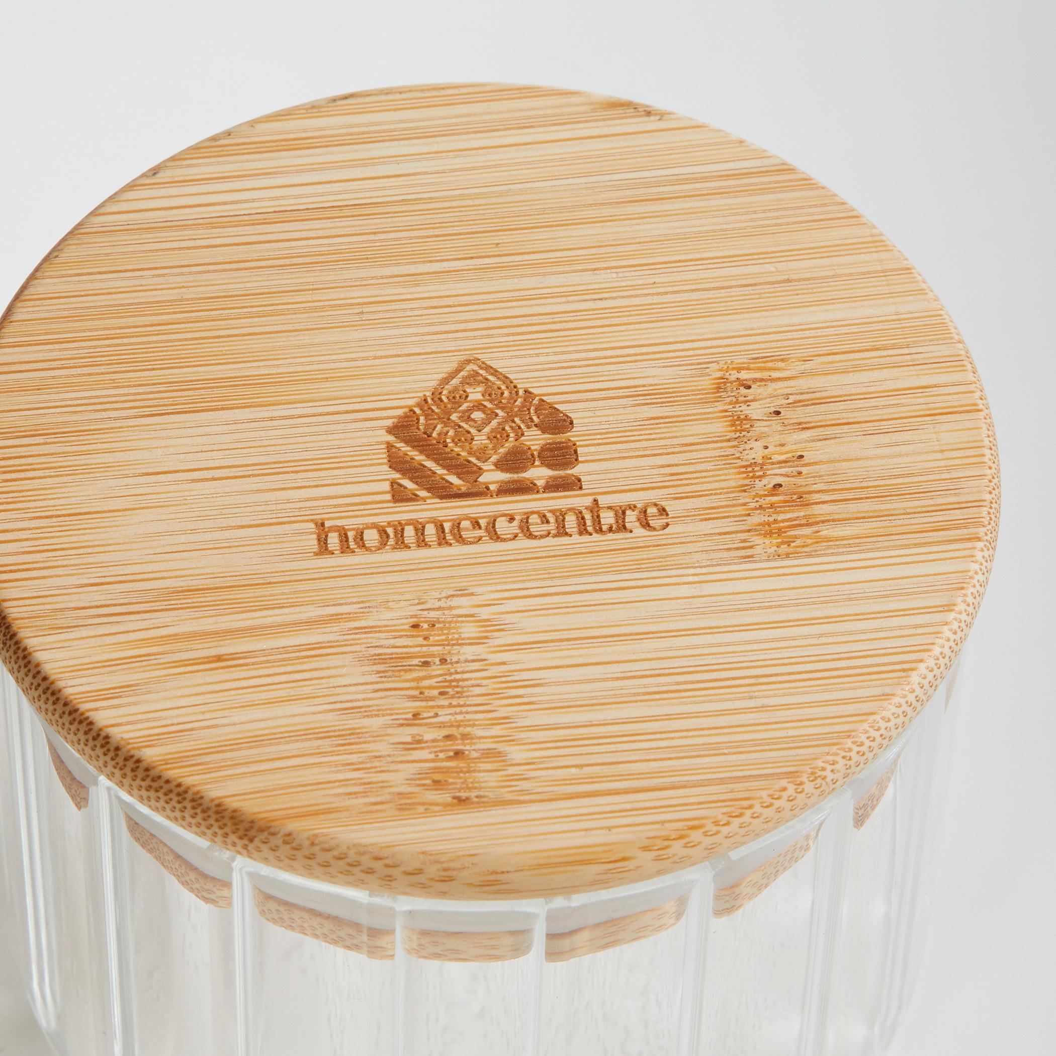 Spinel Glass Storage Canister with Bamboo Lid - 250ml in Transparent