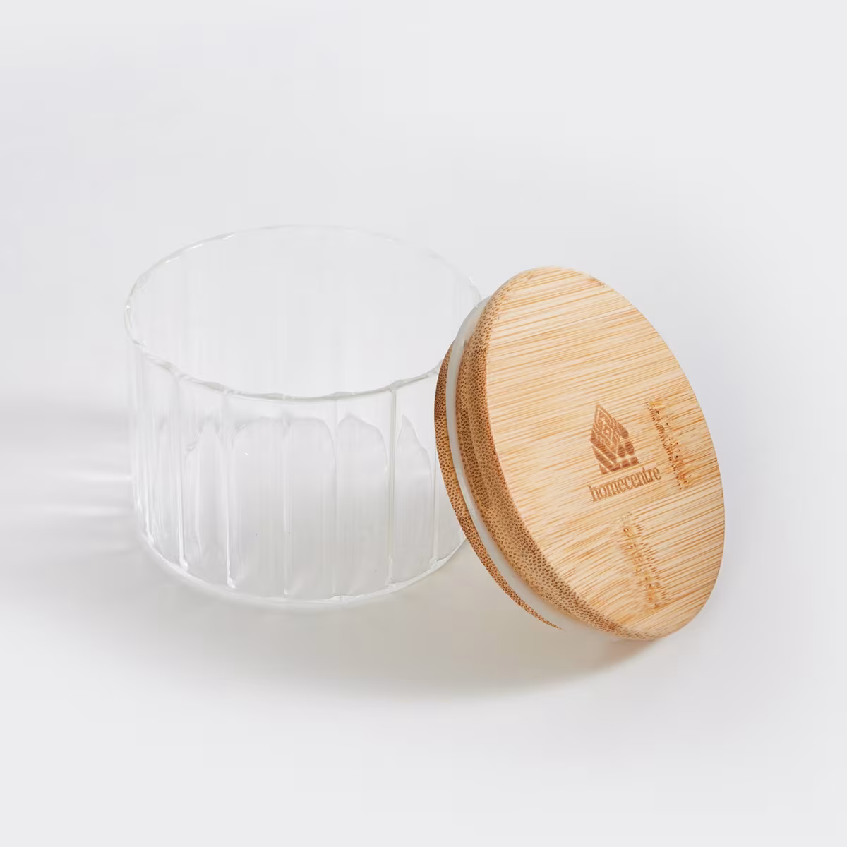 Spinel Glass Storage Canister with Bamboo Lid - 250ml in Transparent