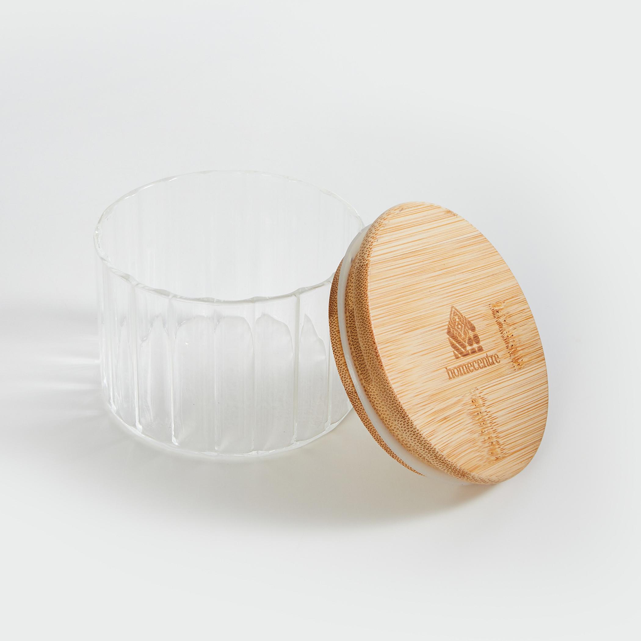Spinel Glass Storage Canister with Bamboo Lid - 250ml in Transparent
