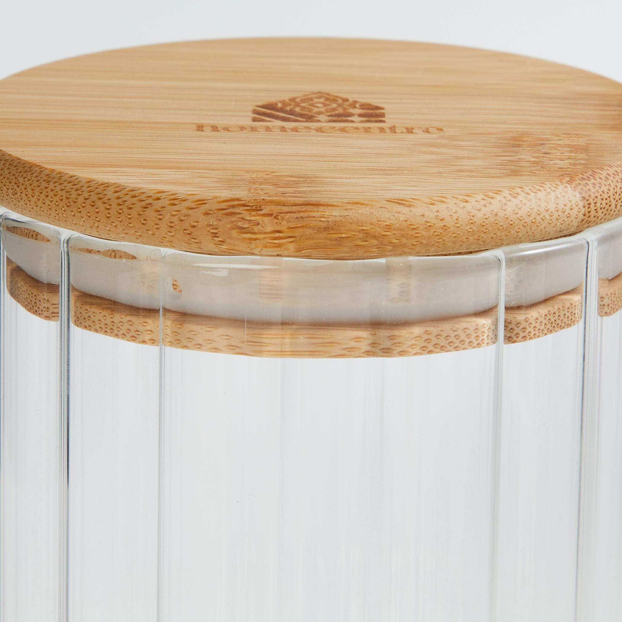 Spinel Glass Storage Canister with Bamboo Lid - 430ml in Transparent