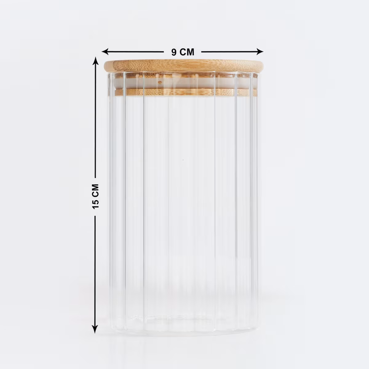 Spinel Storage Glass Canister with Bamboo Lid - 700ml in Transparent