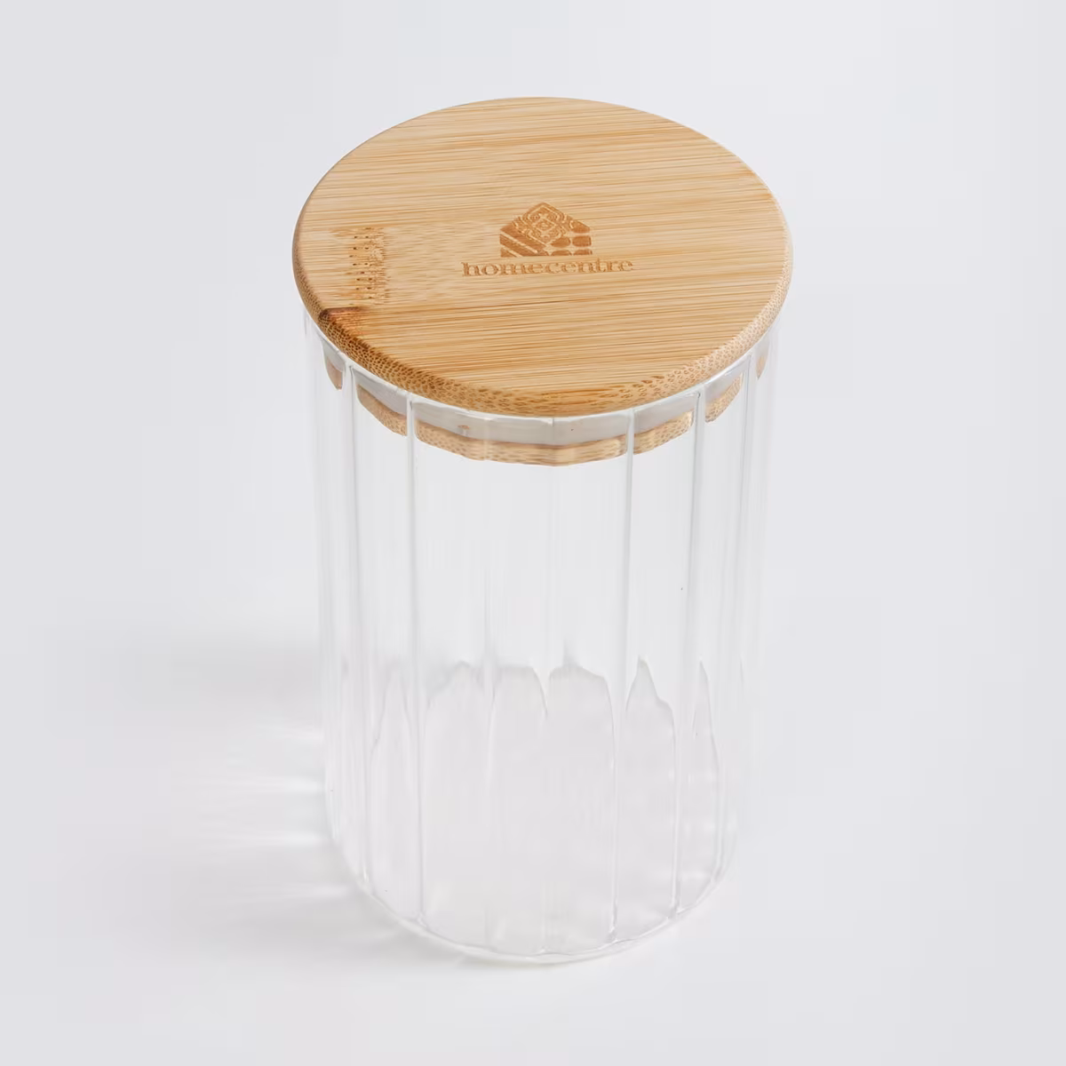 Spinel Storage Glass Canister with Bamboo Lid - 700ml in Transparent