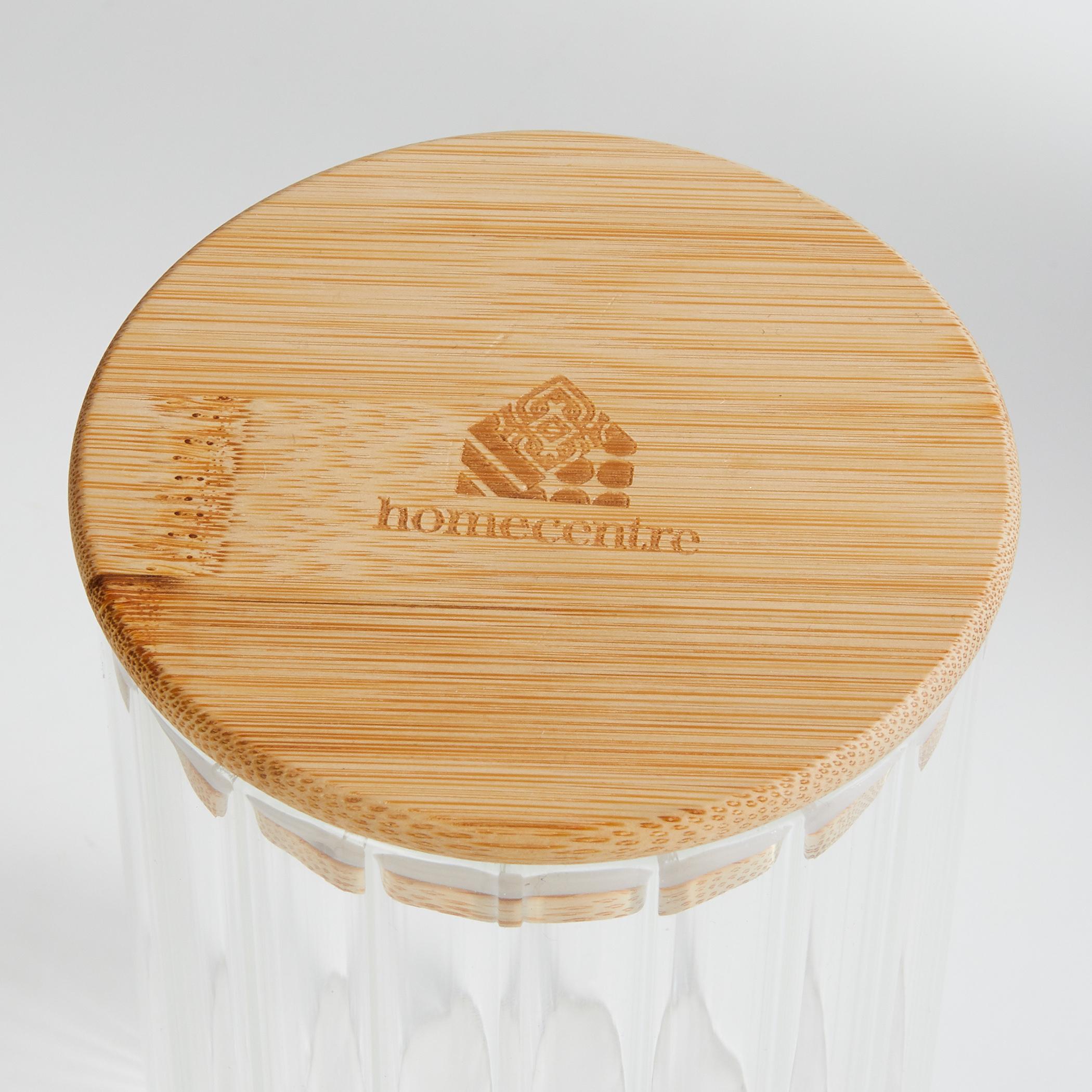 Spinel Storage Glass Canister with Bamboo Lid - 700ml in Transparent