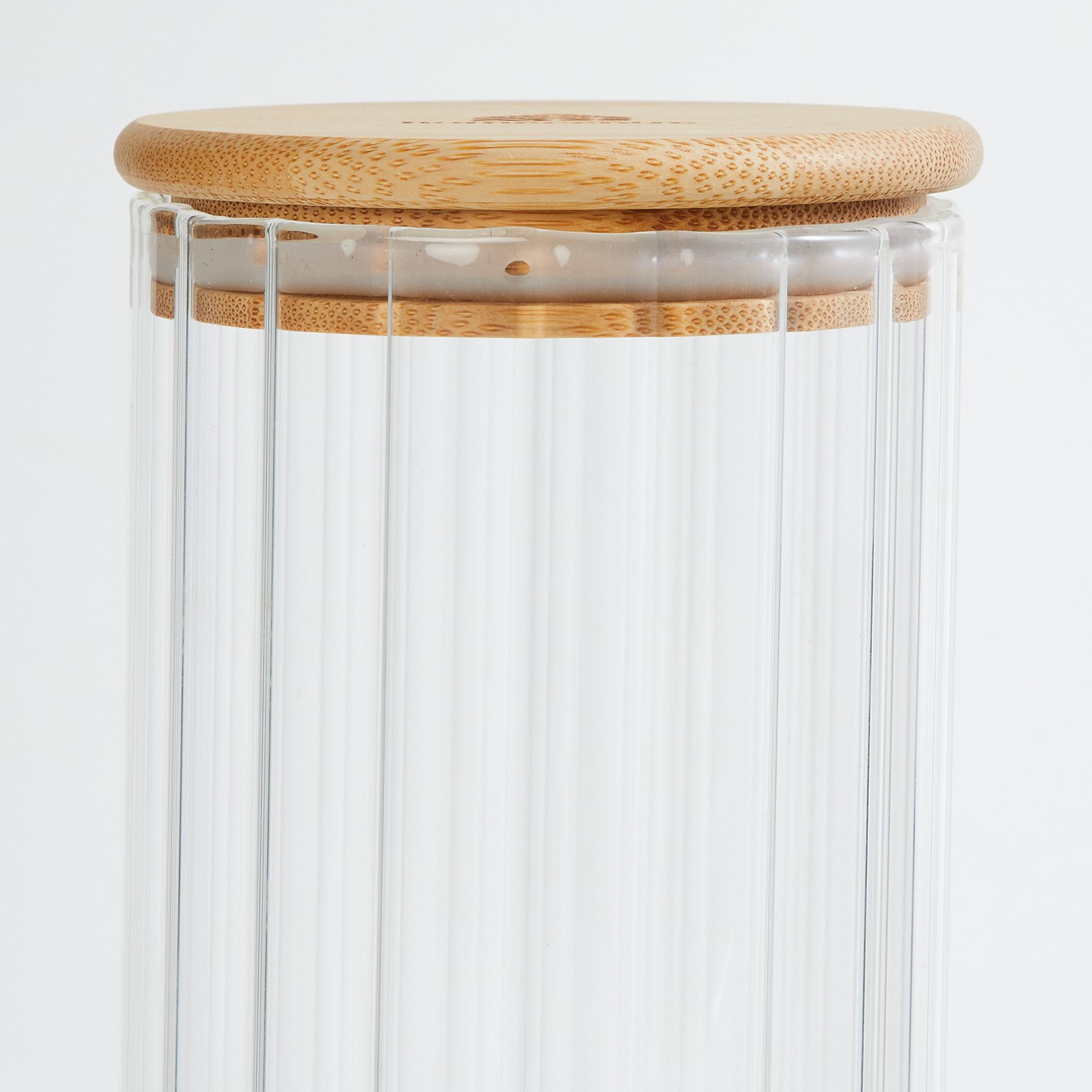Spinel Glass Storage Canister with Bamboo Lid - 1000ml in Transparent