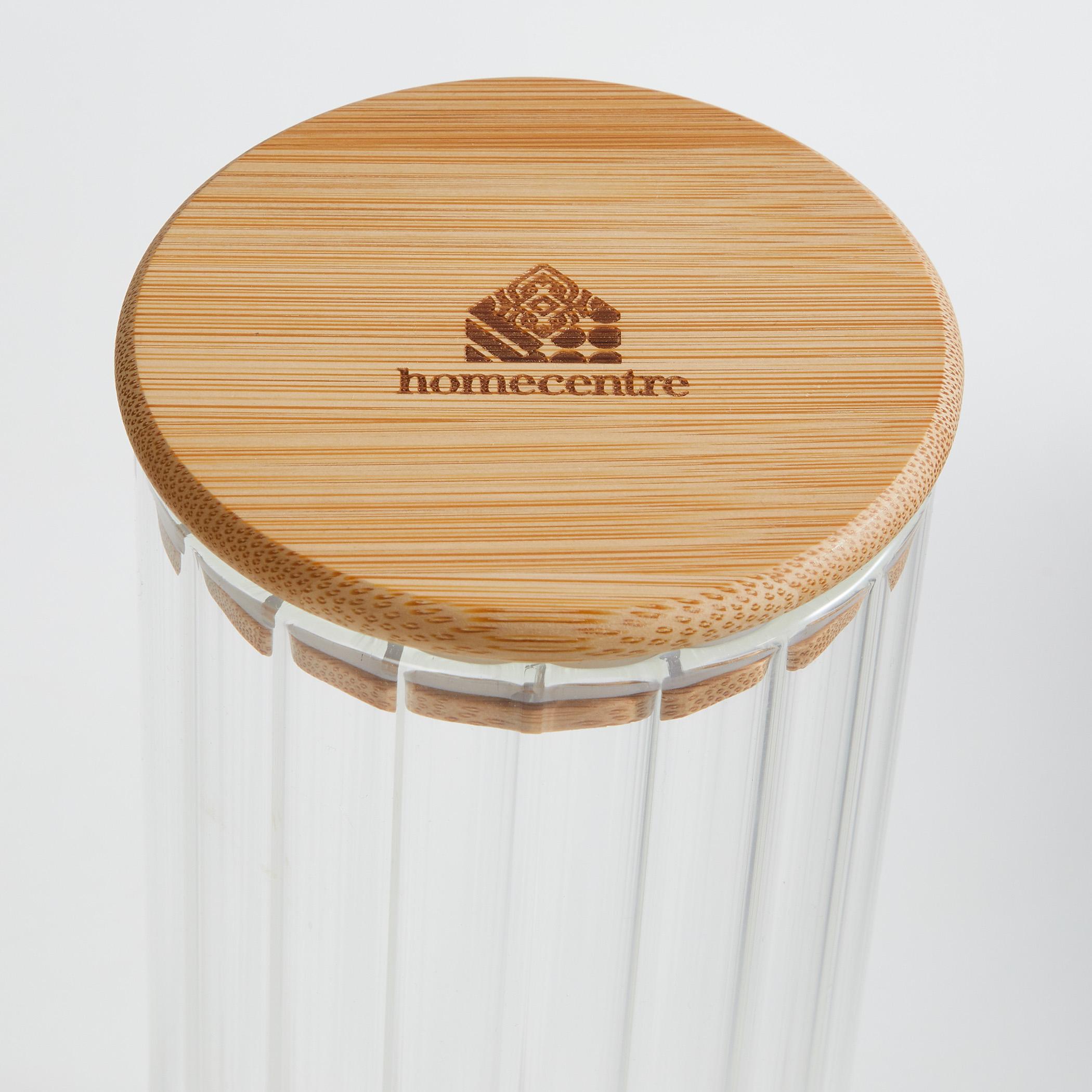 Spinel Glass Storage Canister with Bamboo Lid - 1000ml in Transparent