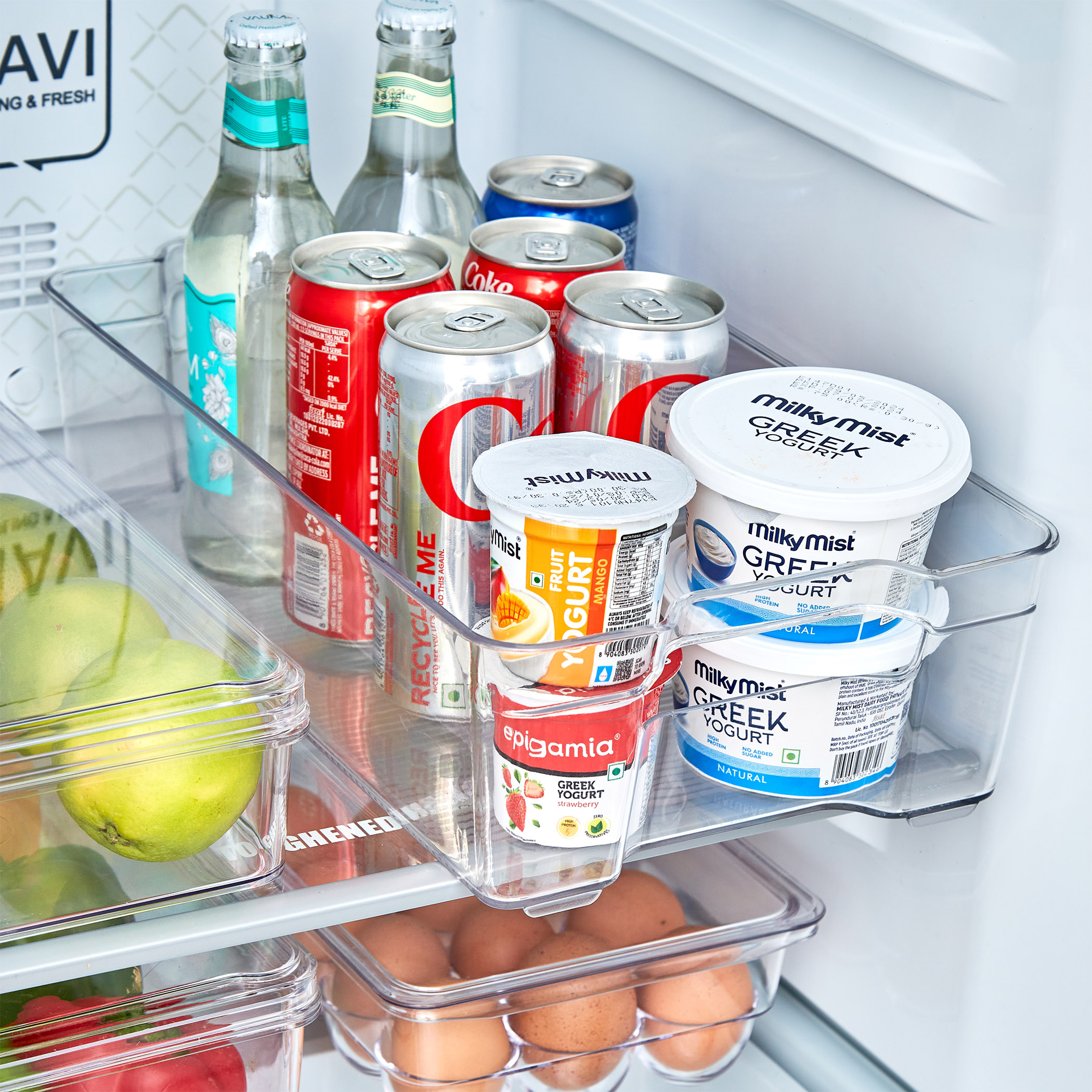 Orion Elfin PET Open Storage Fridge Organiser in Transparent