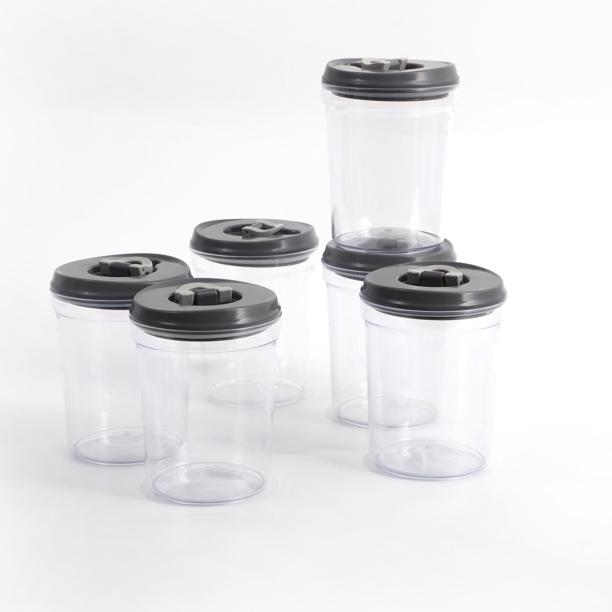 Genesis Sterling Set of 6 Storage Jars - 1L in Grey