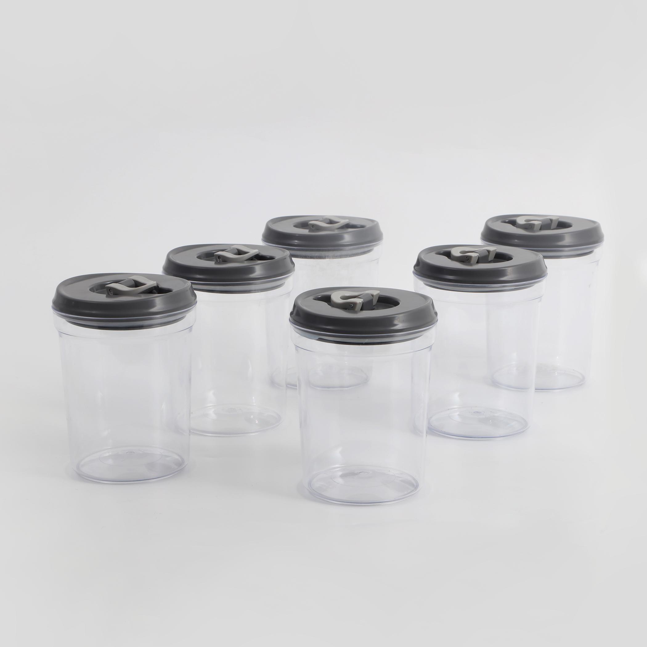 Genesis Sterling Set of 6 Storage Jars - 1L in Grey