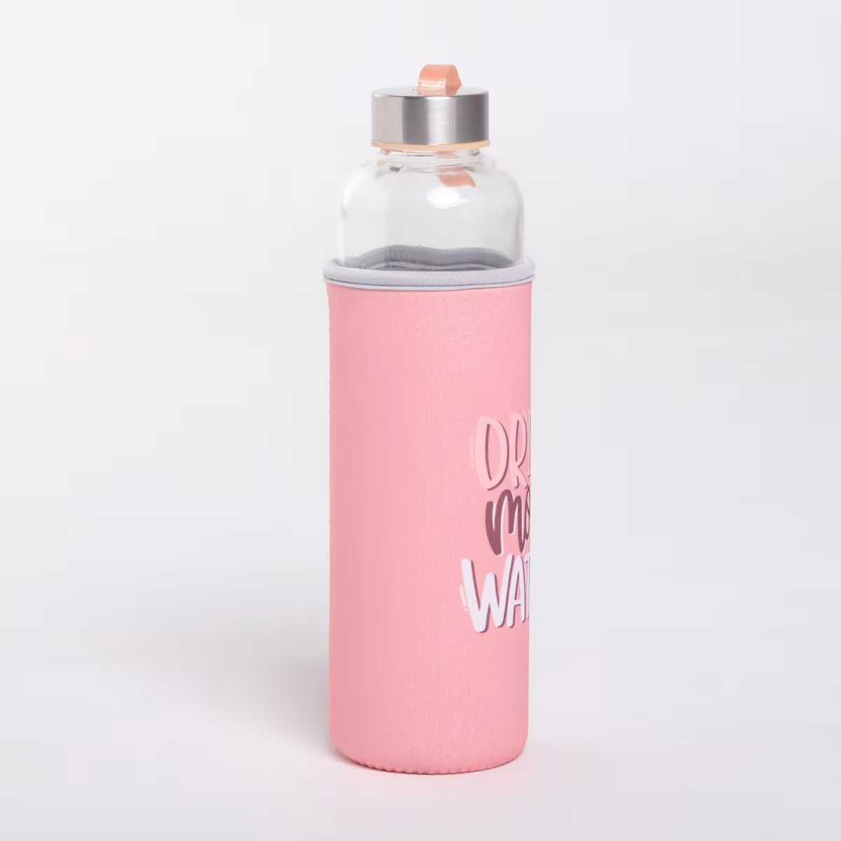 Pacific Favola Glass Water Bottle with Pouch - 600ml in Pink