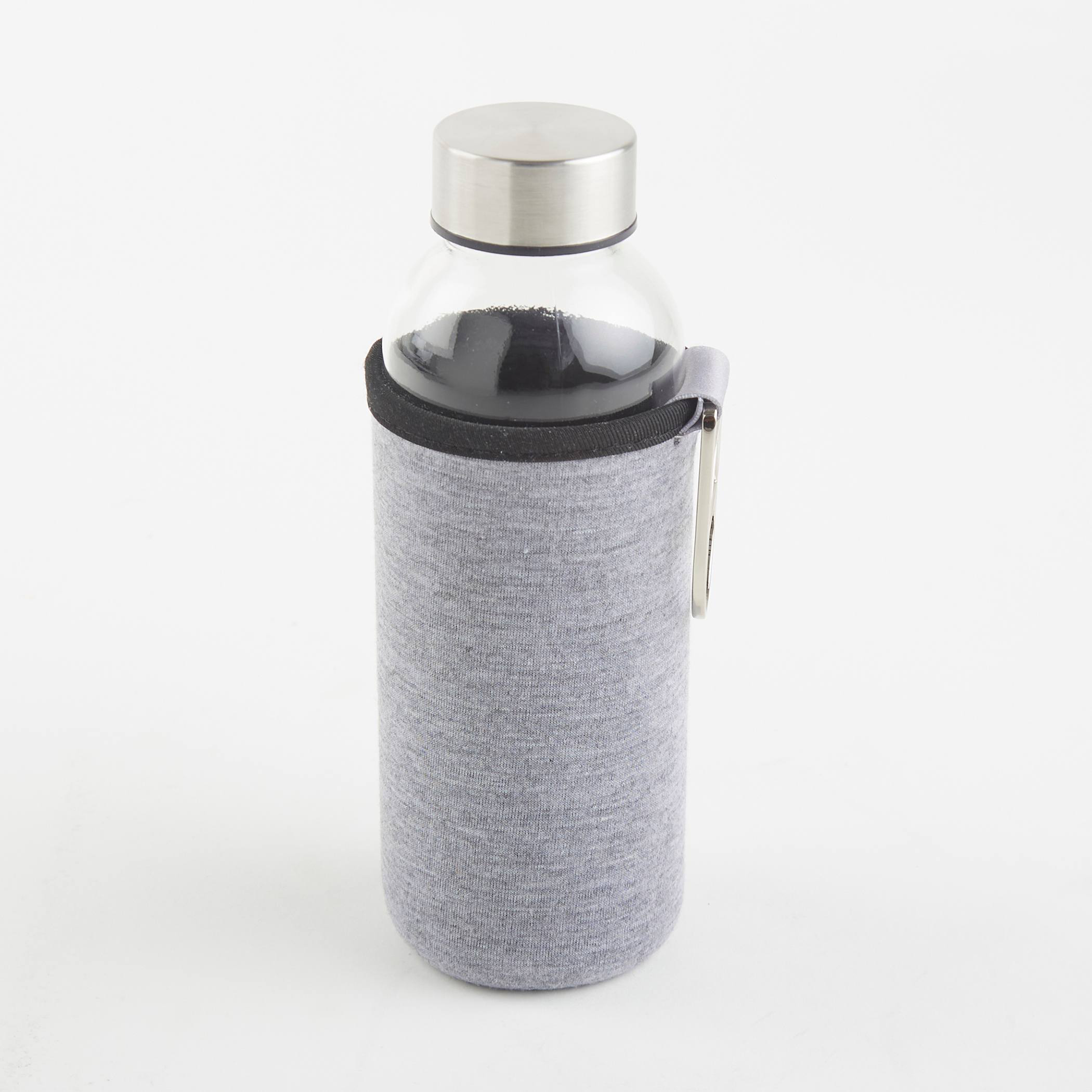 Pacific Favola Glass Water Bottle with Pouch - 400ml in Grey