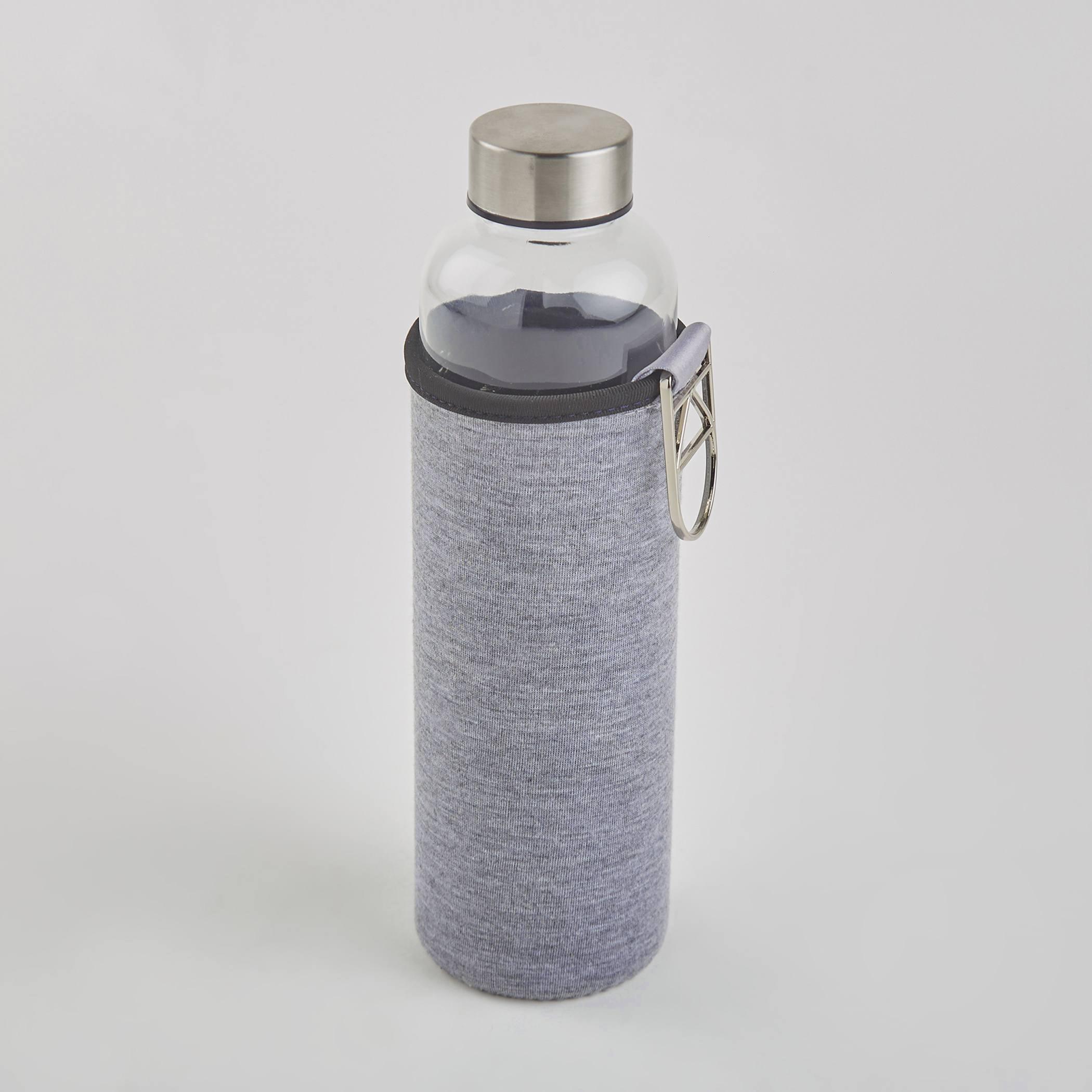 Pacific Favola Glass Water Bottle with Pouch - 600ml in Grey